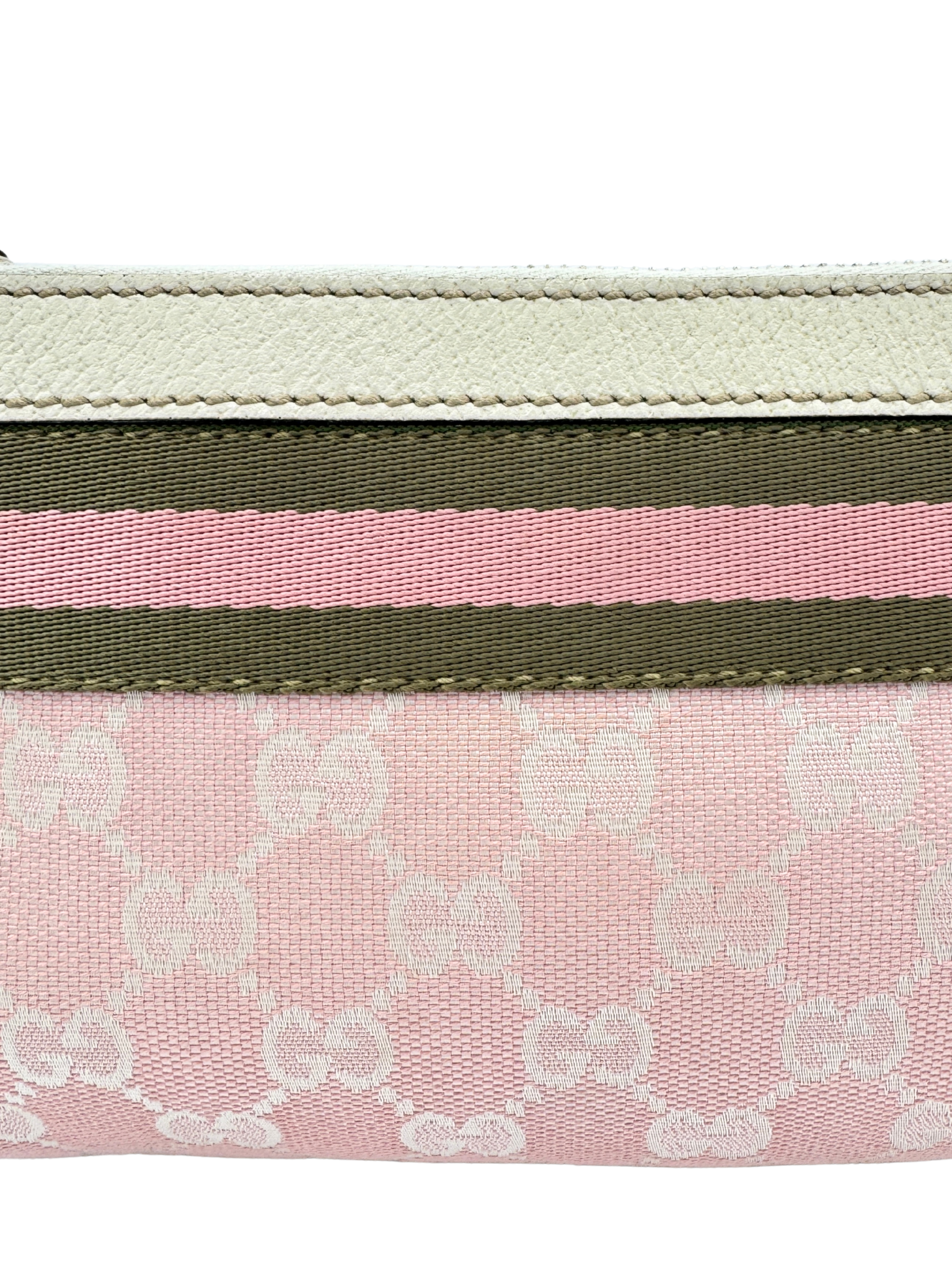 Pochette Shoulder Bag with Charms in Pink Monogram GG Logo Canvas
