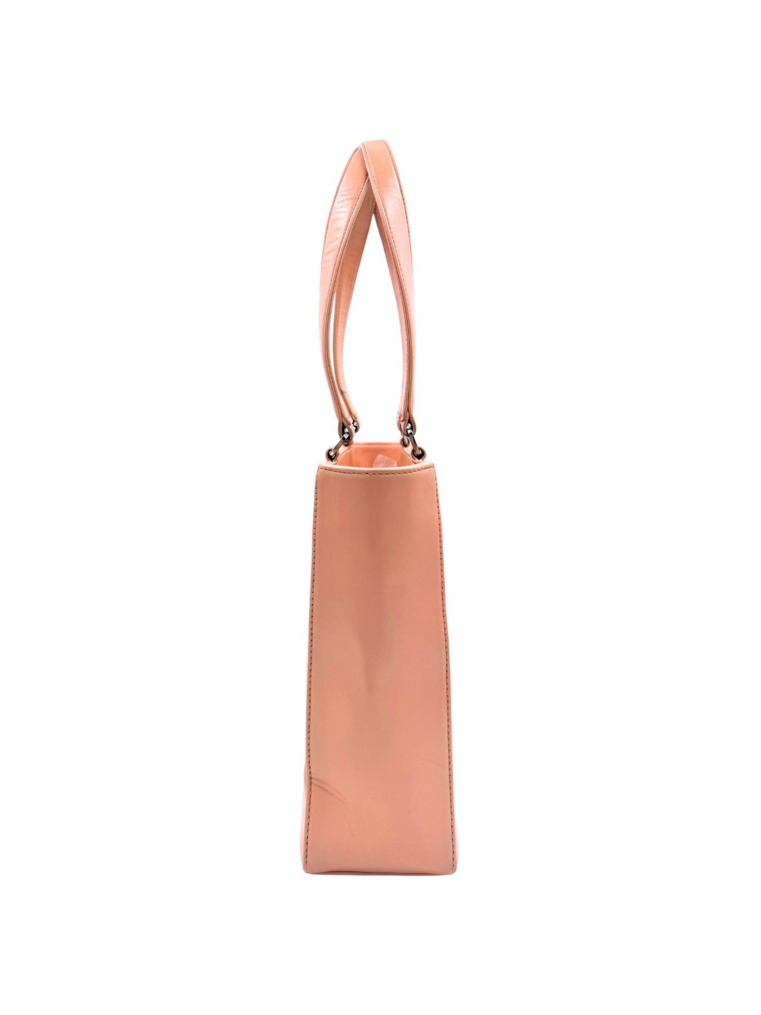 Vintage Chocolate Bar Shopping Tote Bag in Blush Nude Lambskin Leather