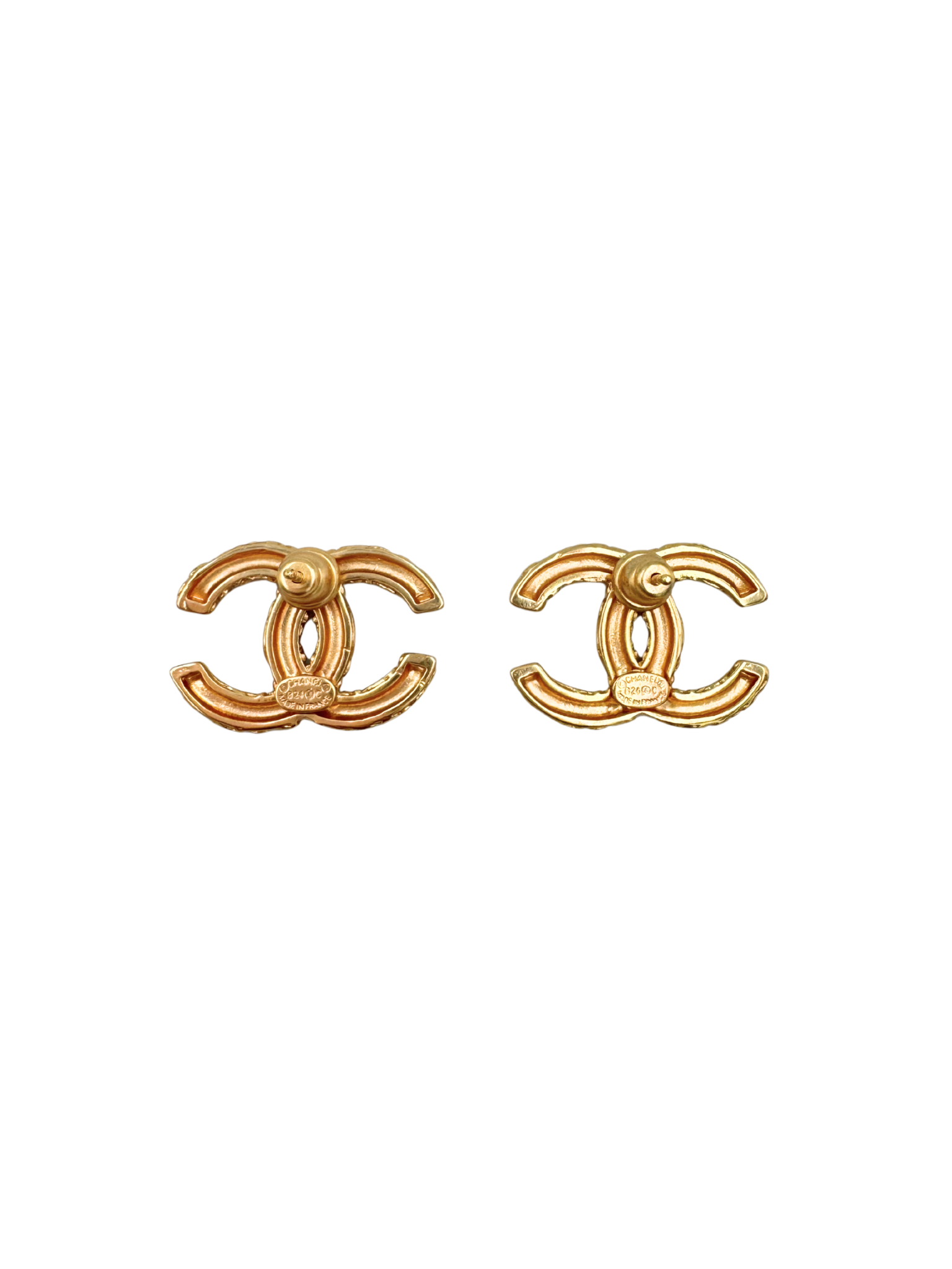 2024 Interlocking CC Stud Earrings in Golden Hardware