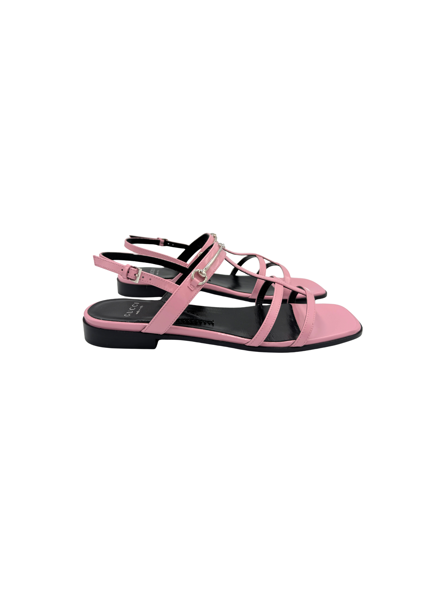 Size 38 Horsebit Flat Sandals in Pink Leather