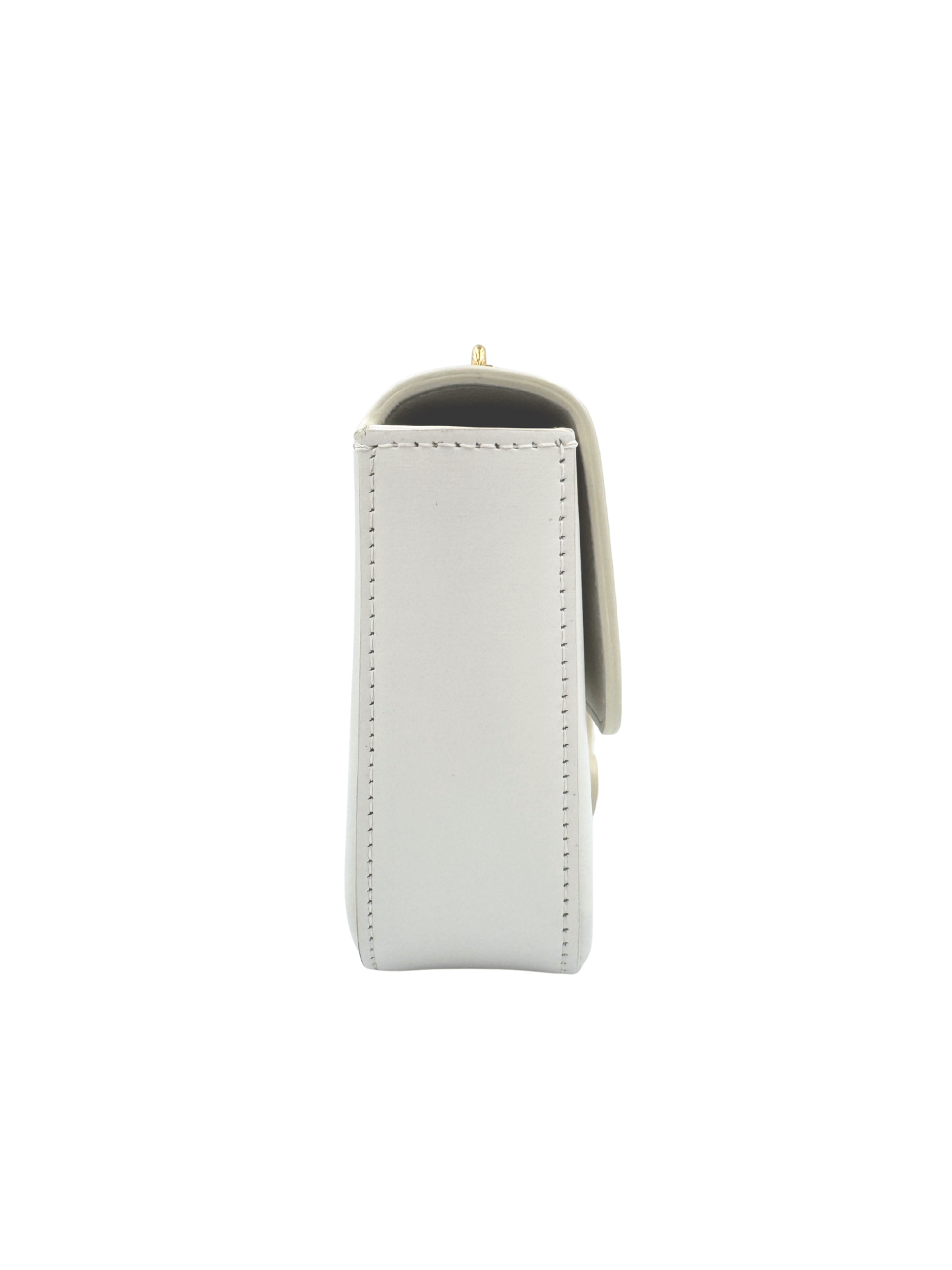 Triomphe Claude Chain Shoulder Bag in White Leather