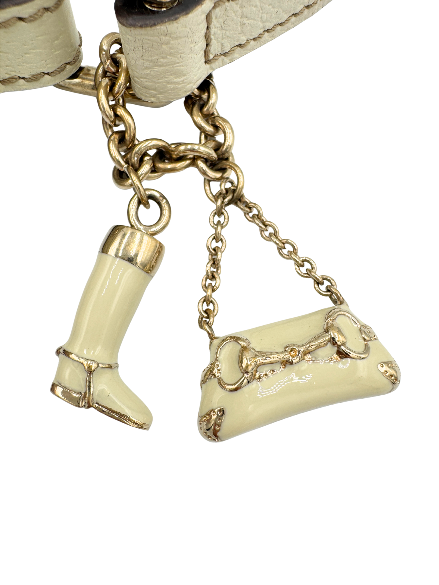 Pochette Shoulder Bag with Charms in Pink Monogram GG Logo Canvas