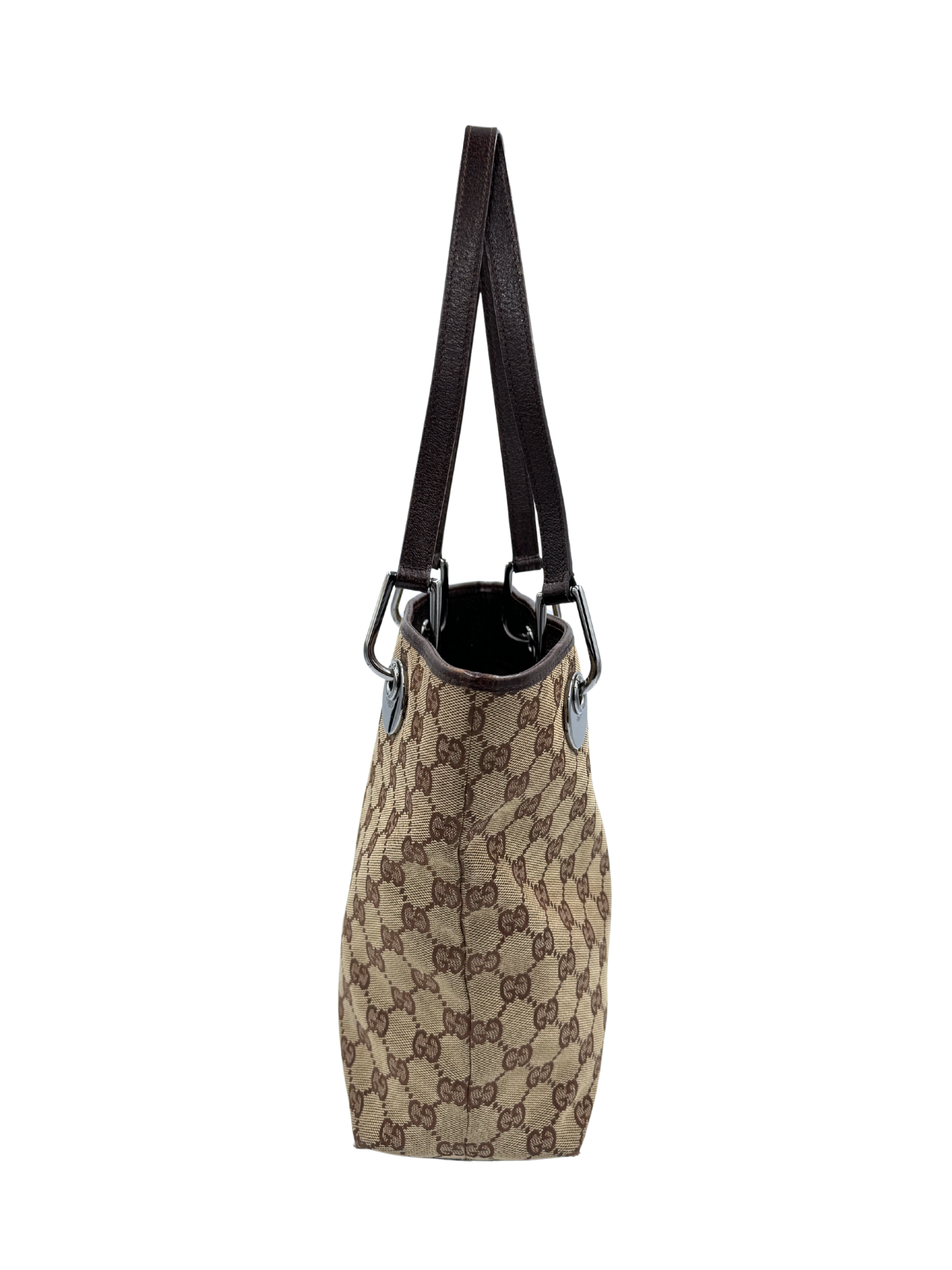 GG Small Eclipse Tote Bag in Brown & Tan GG Supreme Canvas