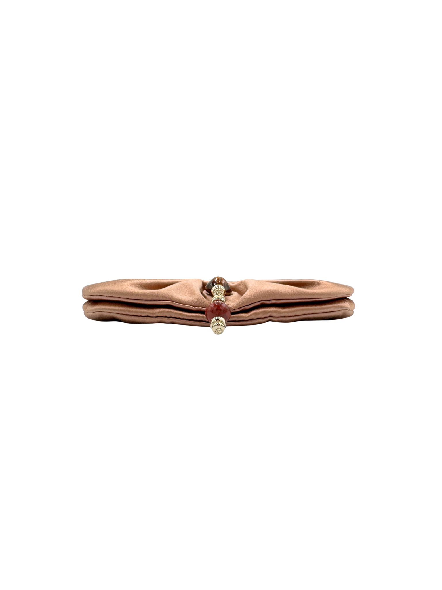 Vintage Embellished Evening Clutch in Blush Nude Satin
