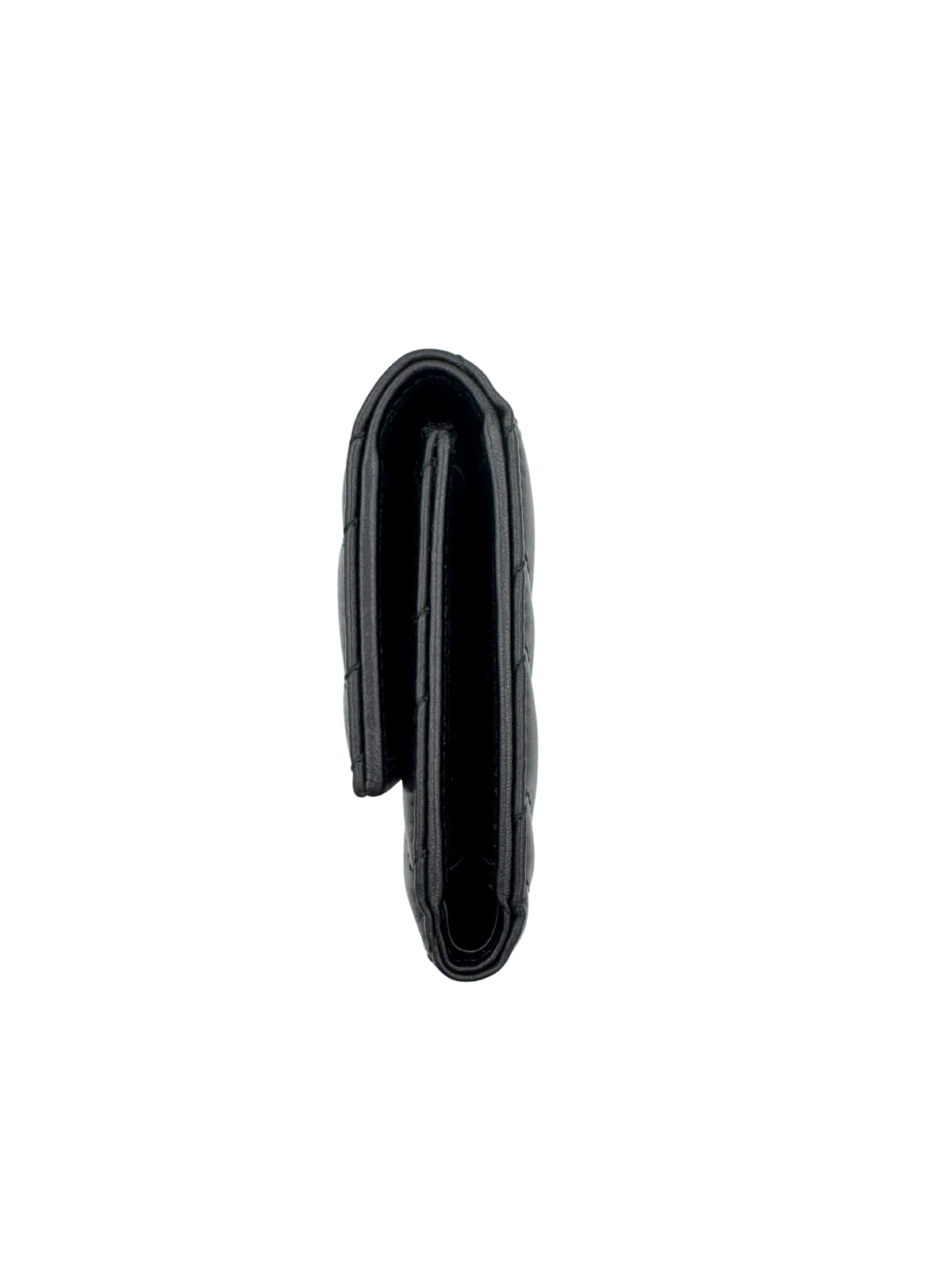 GG Marmont Tri-Fold Compact Wallet in Black Leather