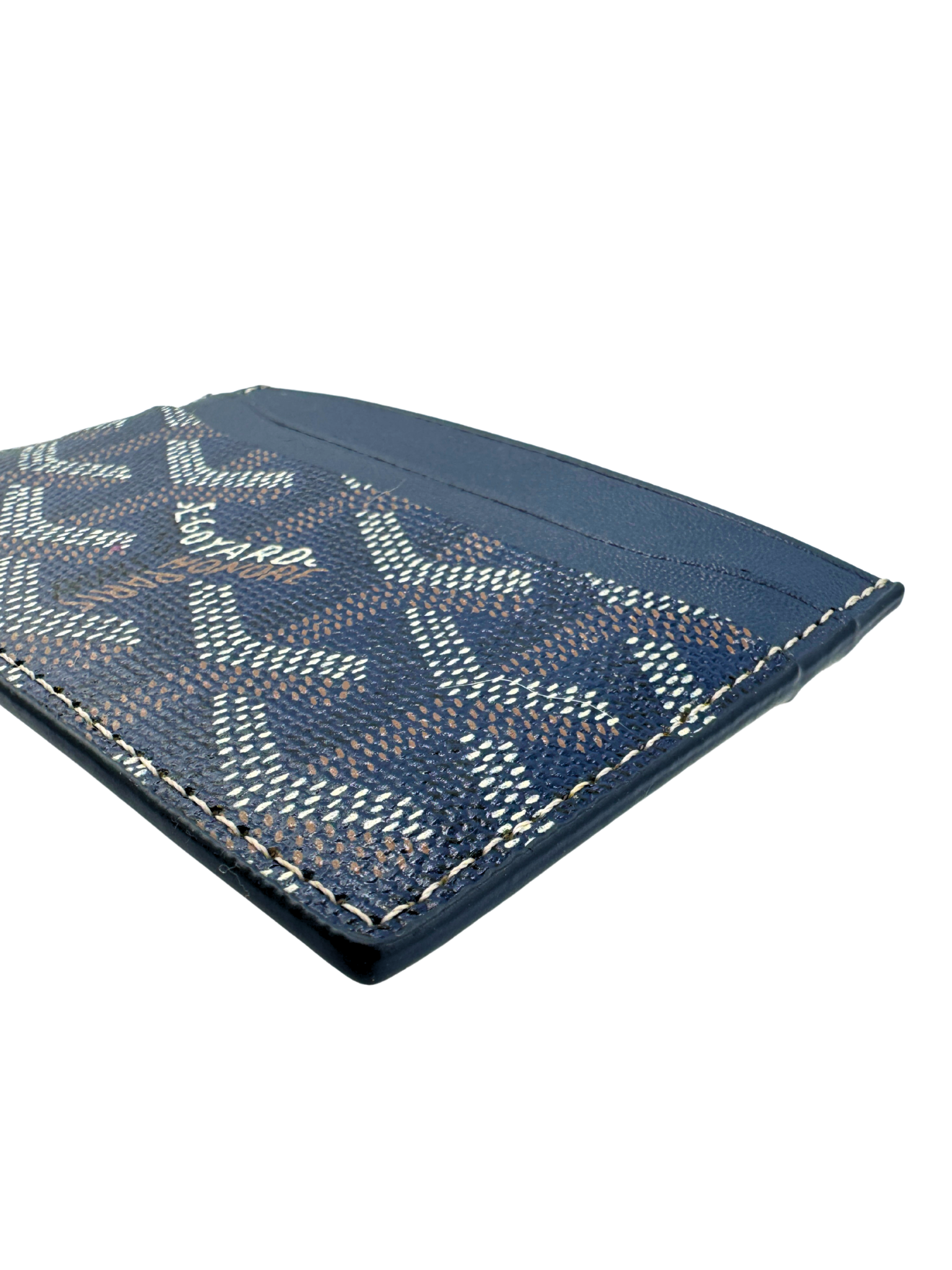 Saint Sulpice Card Holder Wallet in Navy Blue Goyardine & Leather