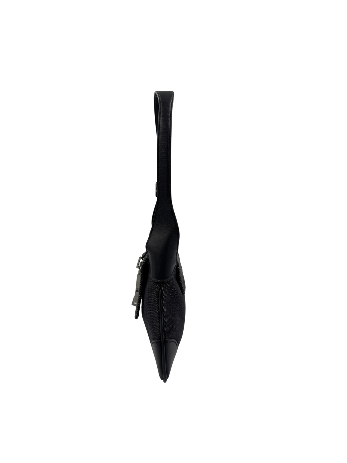 Vintage Tom Ford Era East-West Jackie Shoulder Bag in Black Denim
