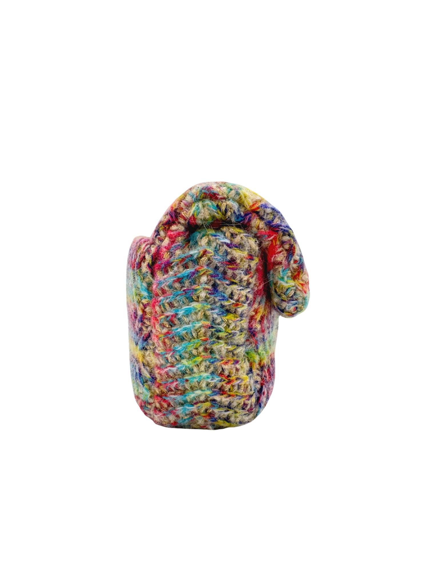 2020 Fantasy Classic Rectangular Mini Single Flap Bag in Rainbow Knit