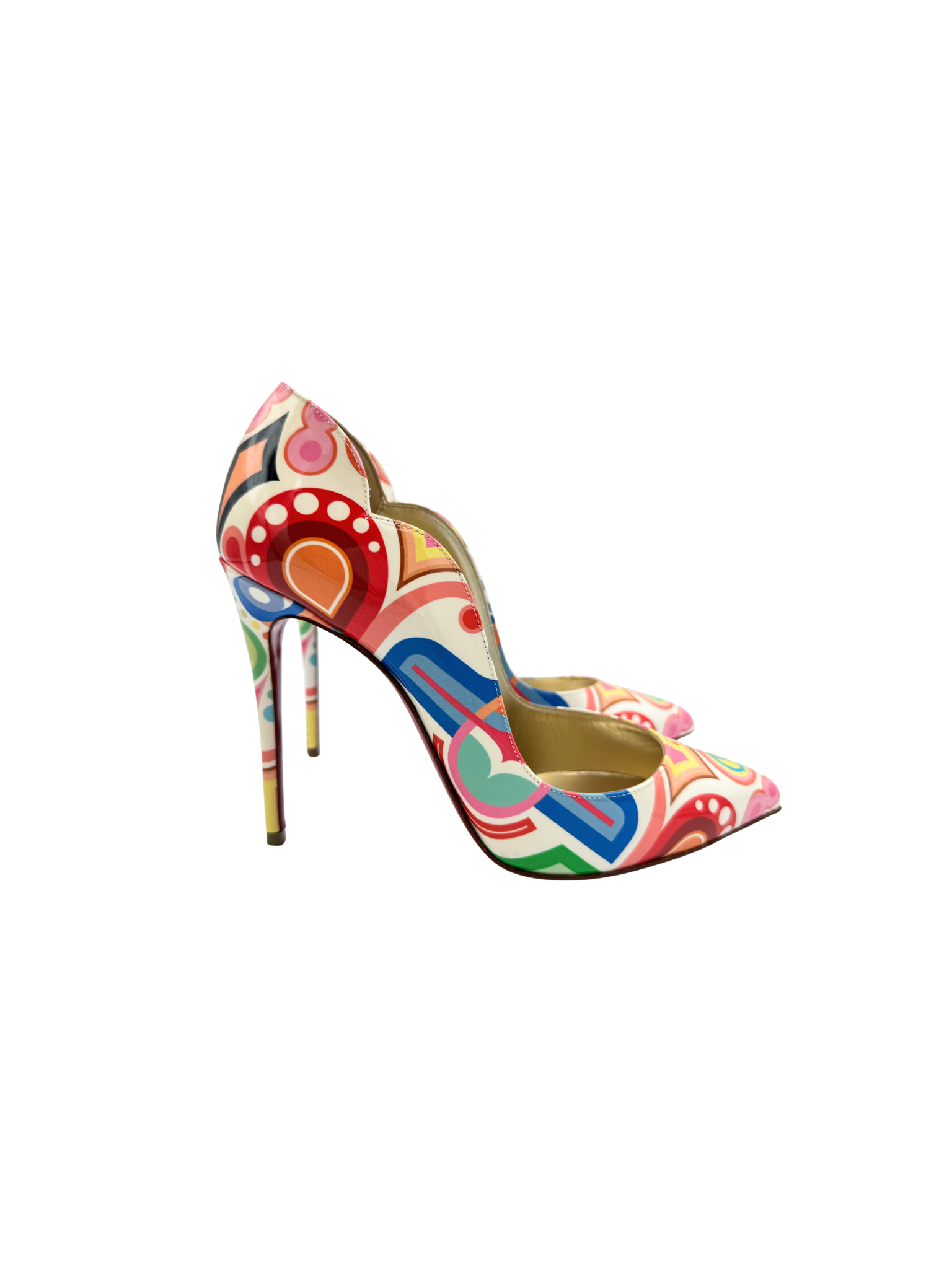 Christian Louboutin Size 37 Hot Chick 100mm Pumps in Multicolor Leather
