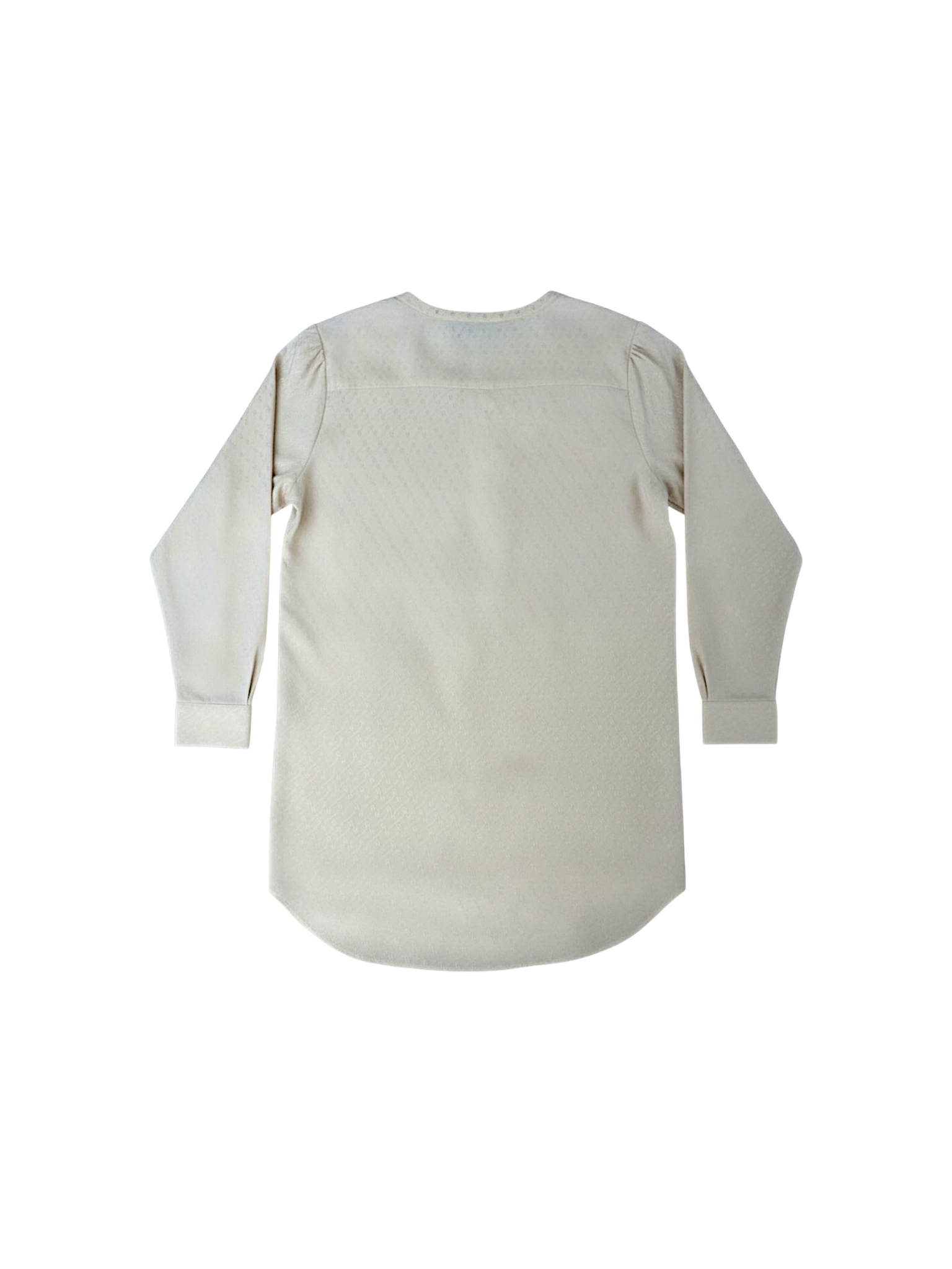 Size L / IT 44 Horsebit-Embroidered Long Sleeve Blouse in Blush Pink Jacquard Silk Crepe