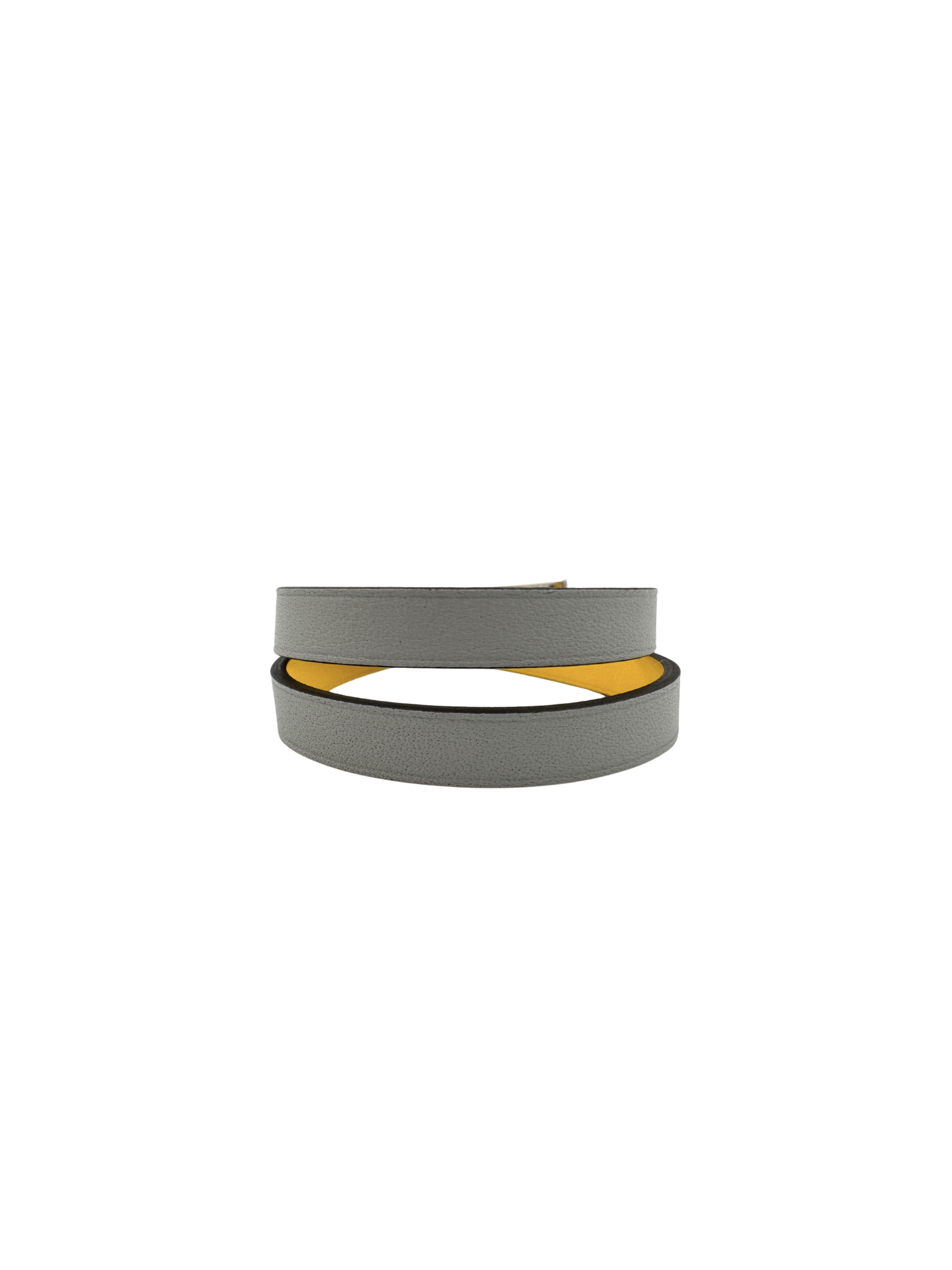 Size T1 Behapi Double Tour Reversible Bracelet in Bleu Glacier/Jaune De Naples Swift Leather