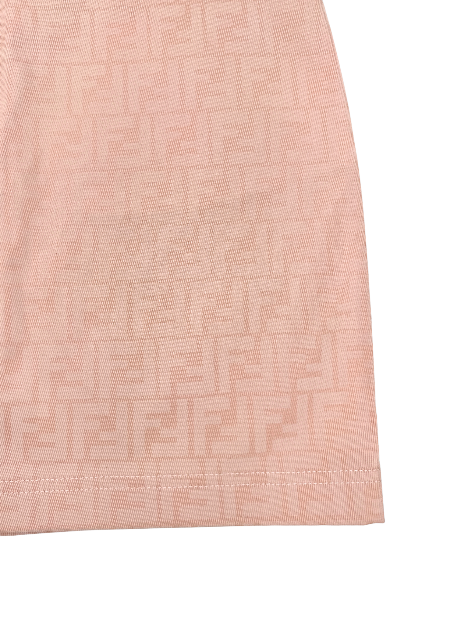 Size M / IT 44 FF Zucca Logo Mini Skirt in Pink Denim