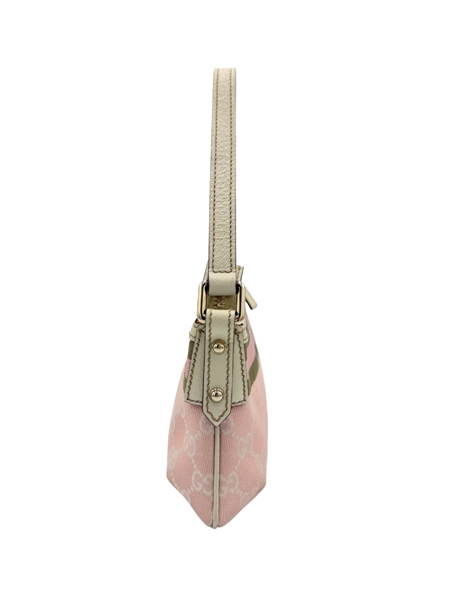 Pochette Shoulder Bag with Charms in Pink Monogram GG Logo Canvas