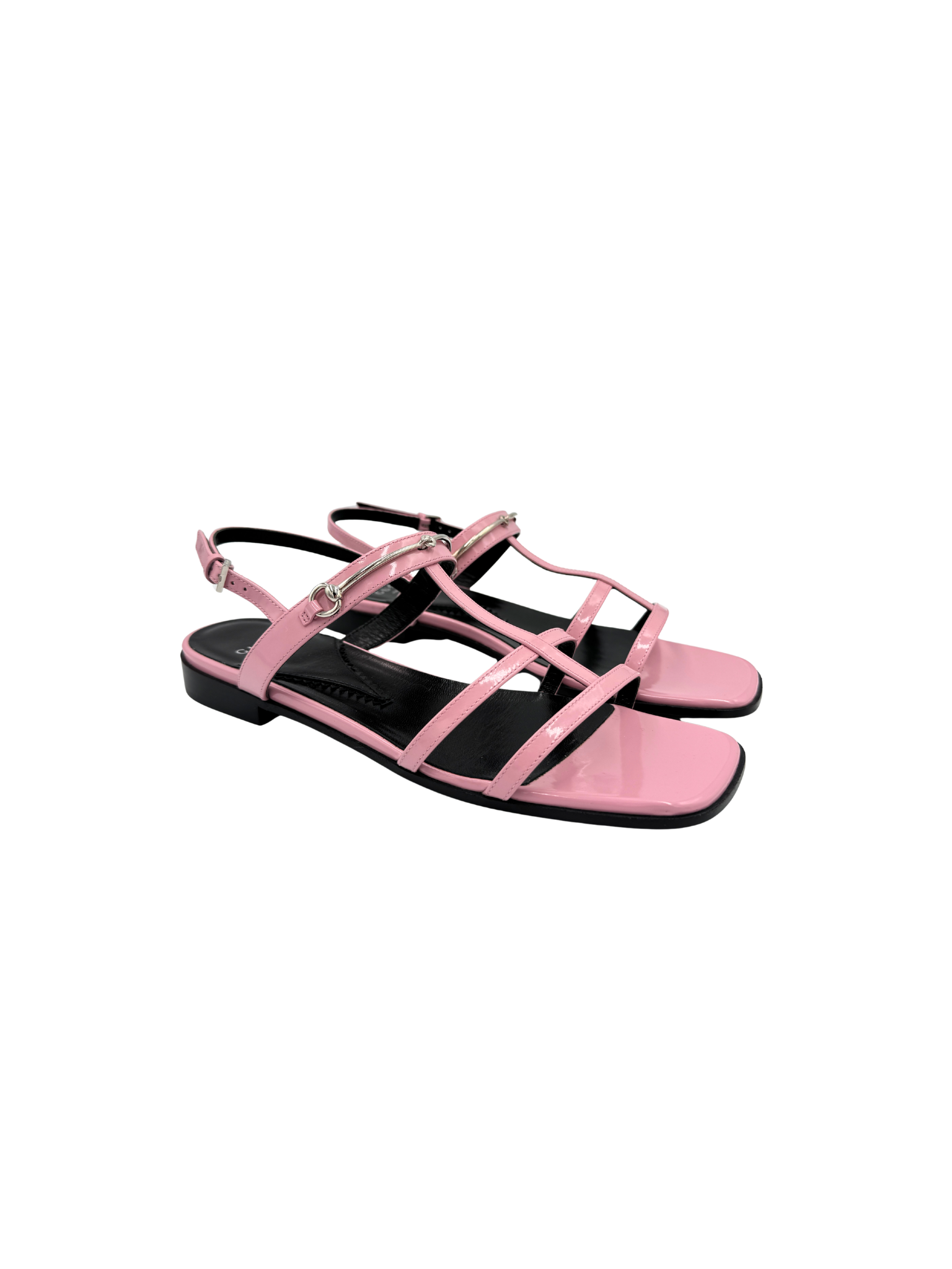Size 38 Horsebit Flat Sandals in Pink Leather