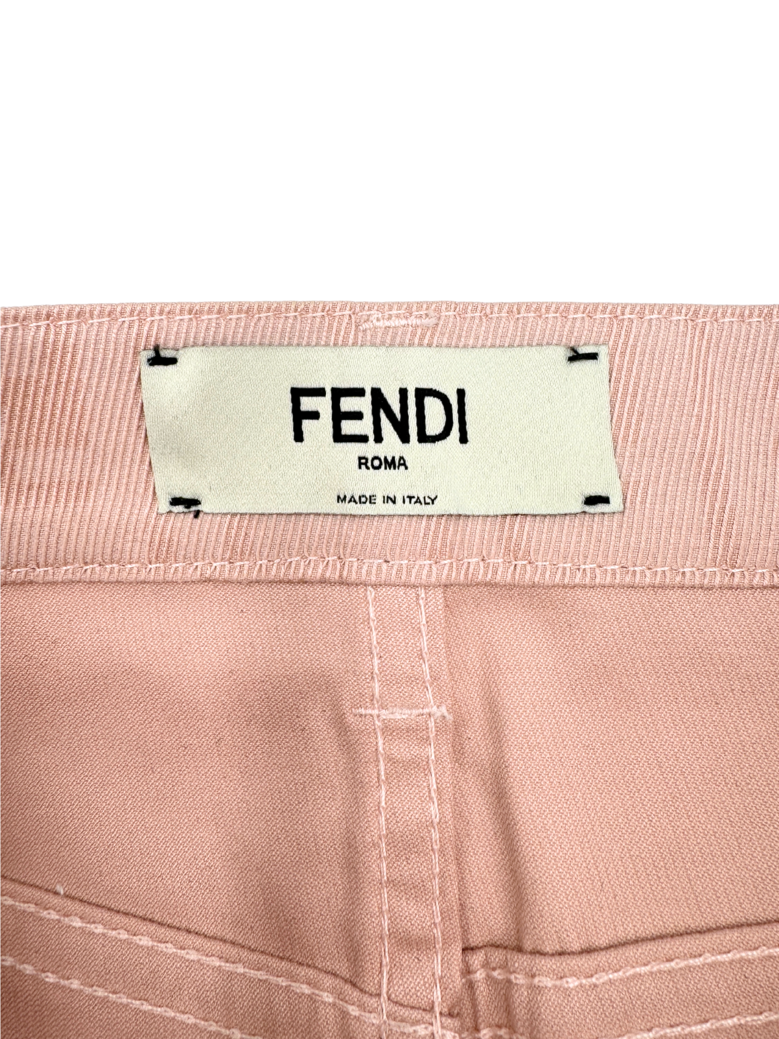 Size M / IT 44 FF Zucca Logo Mini Skirt in Pink Denim