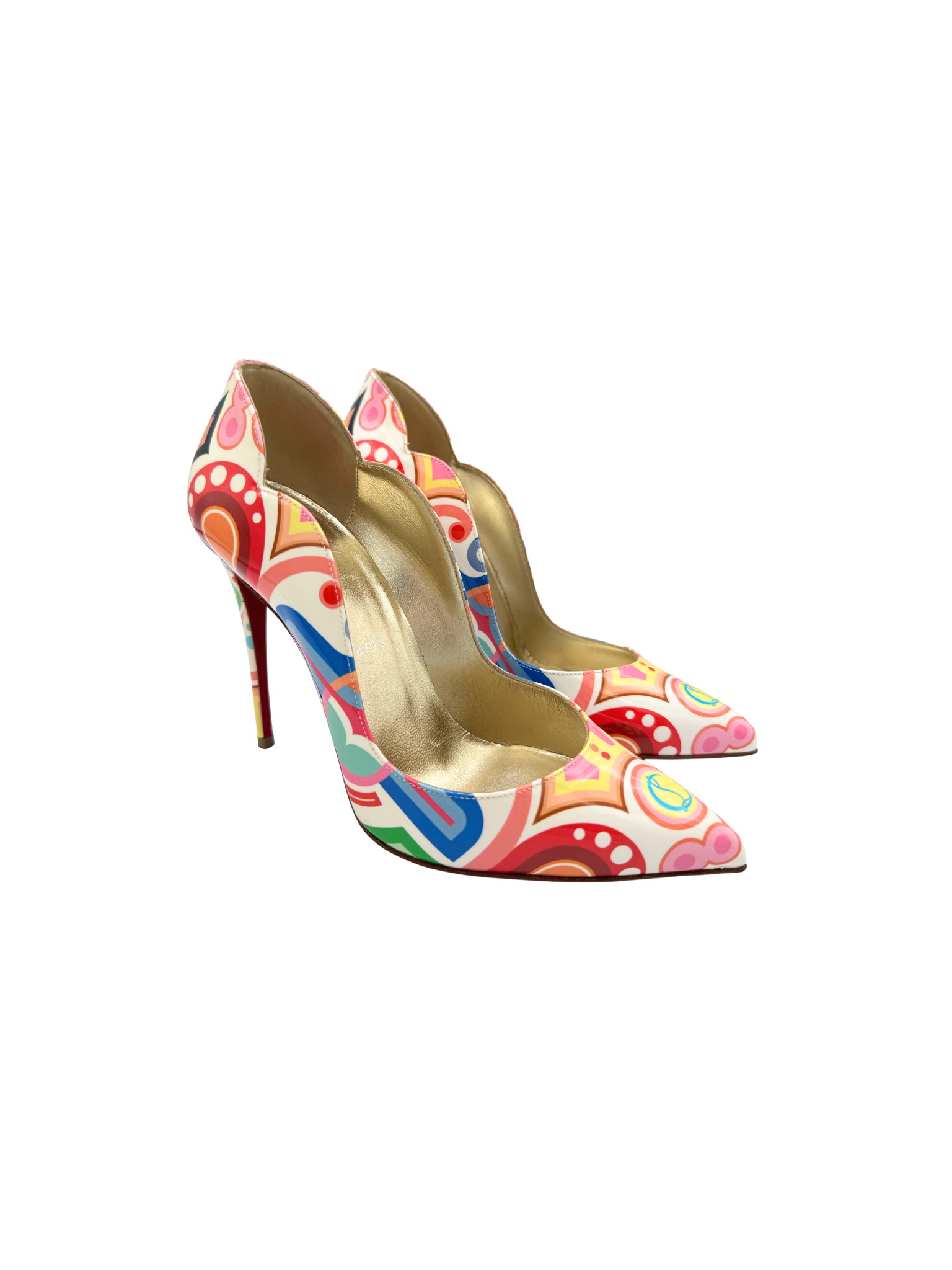 Christian Louboutin Size 37 Hot Chick 100mm Pumps in Multicolor Leather
