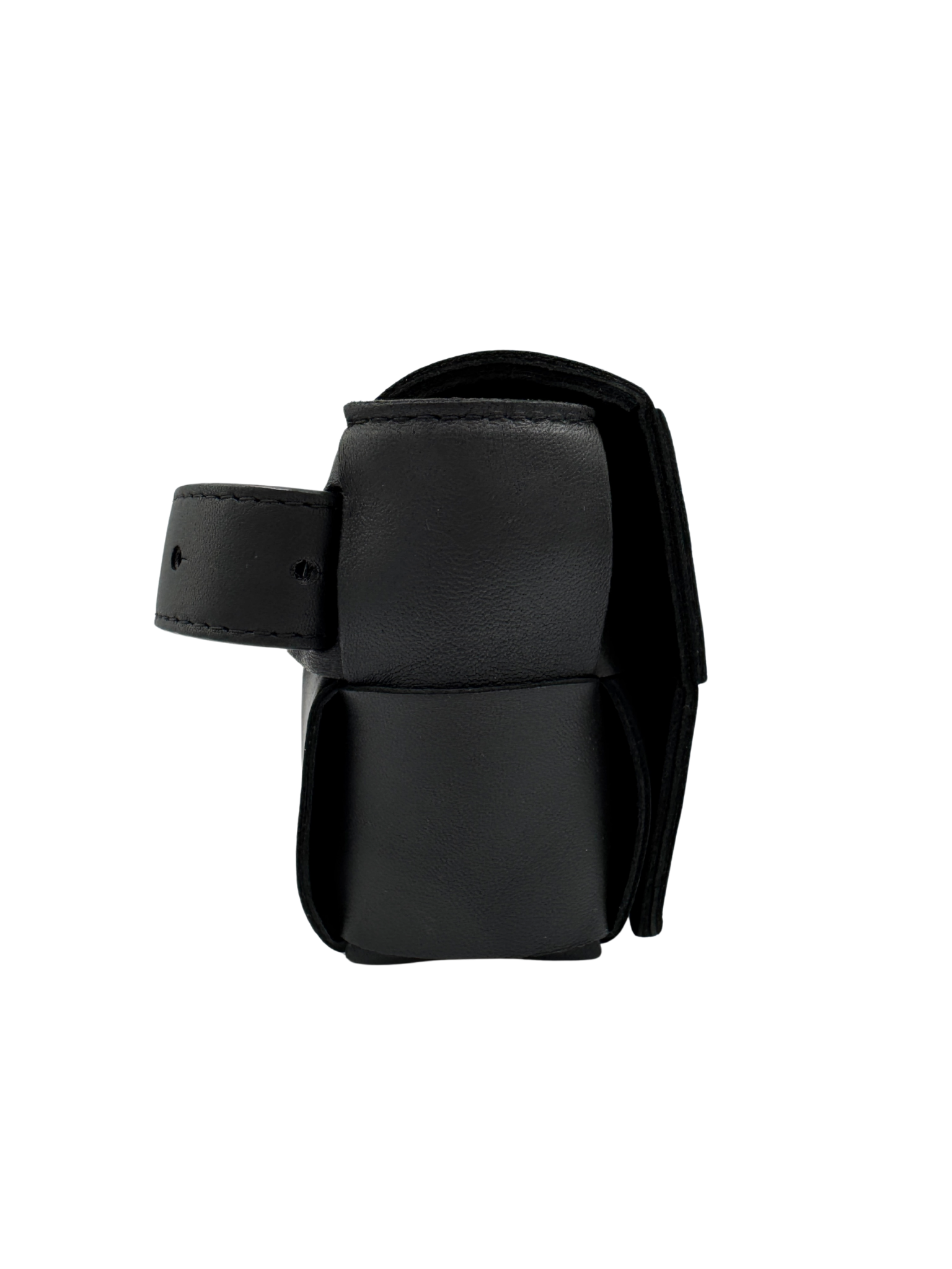 Cassette Belt Bag / Bum Bag in Black Maxi Intrecciato Woven Leather
