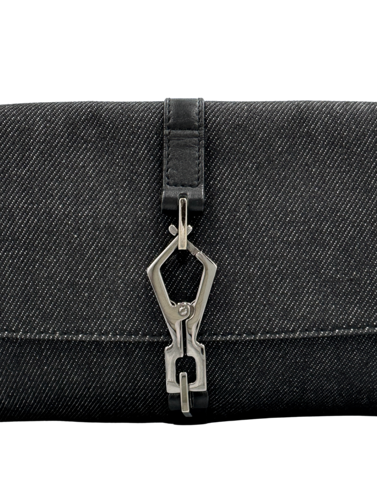 Vintage Tom Ford Era East-West Jackie Shoulder Bag in Black Denim