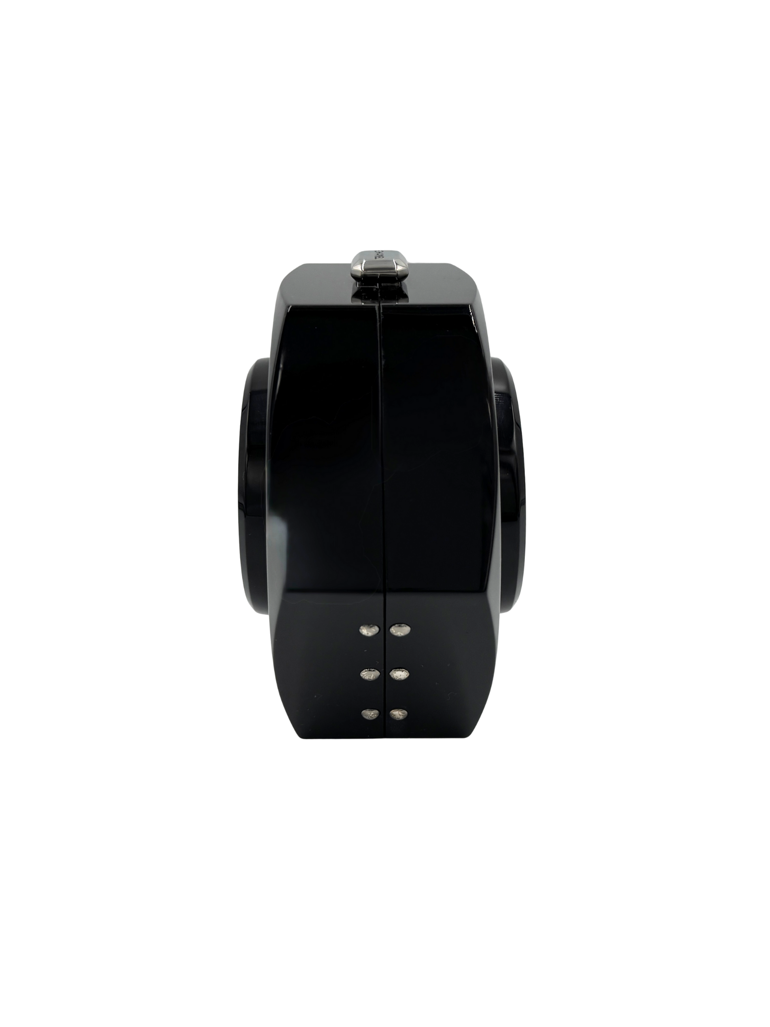 Octagon Minaudiere with Chain (28A Collection) in Black Acrylic Plexiglass