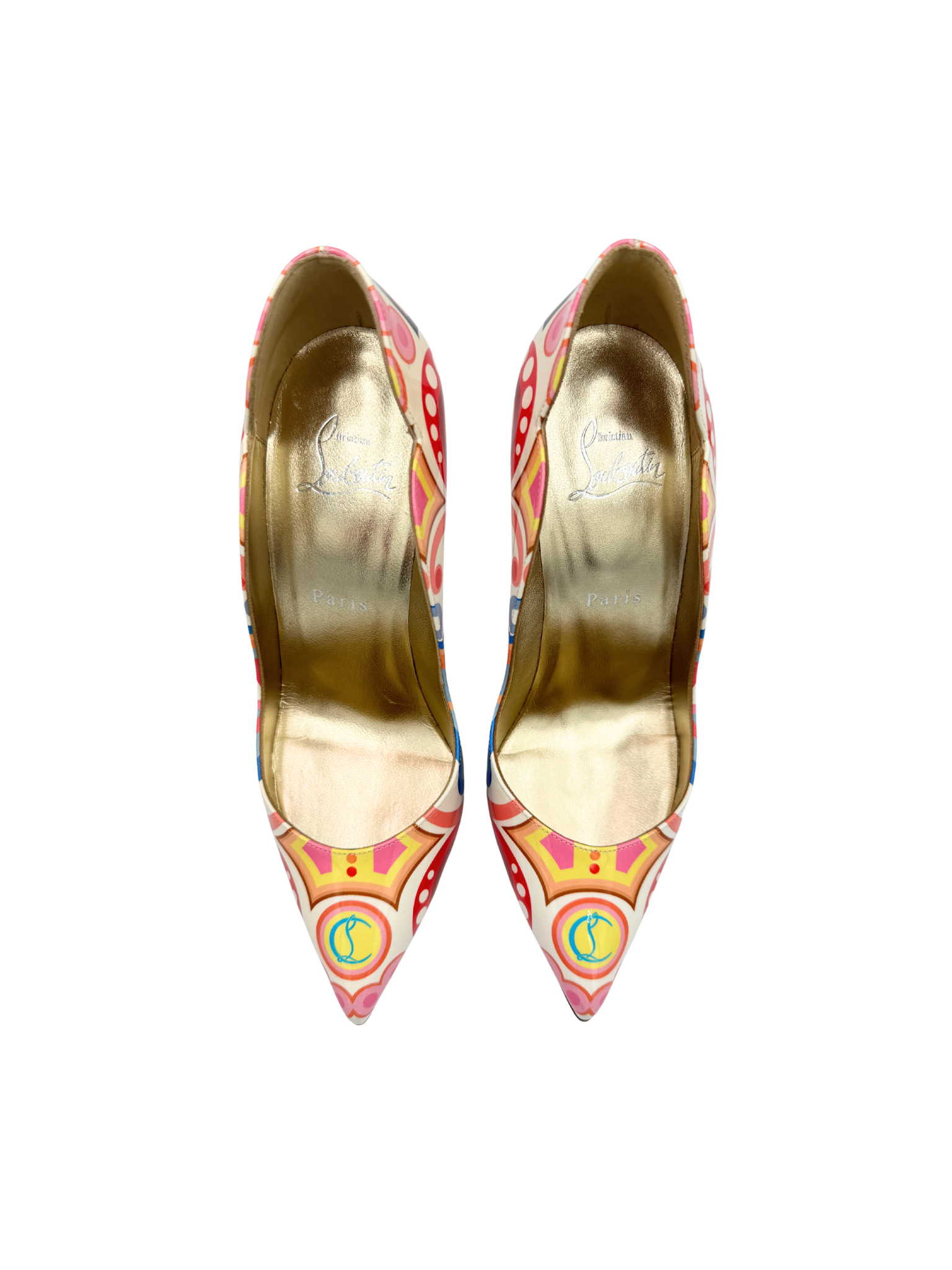 Christian Louboutin Size 37 Hot Chick 100mm Pumps in Multicolor Leather