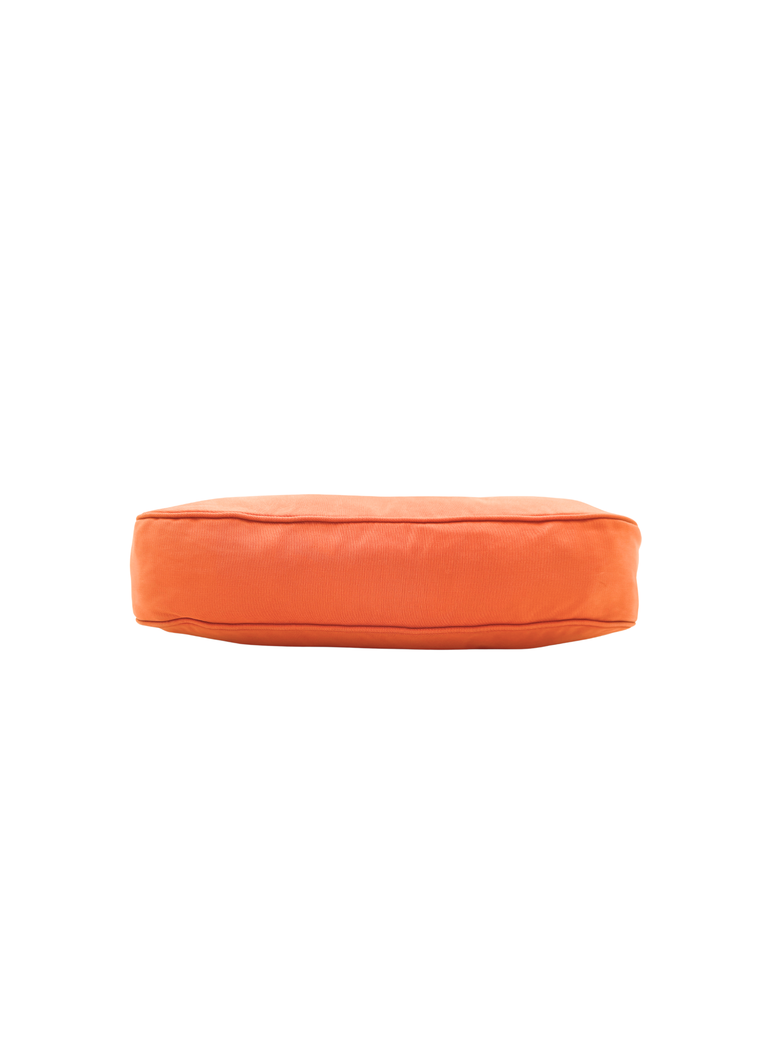 Classic Tessuto Shoulder Bag Pochette in Orange Nylon with Saffiano Leather Accents