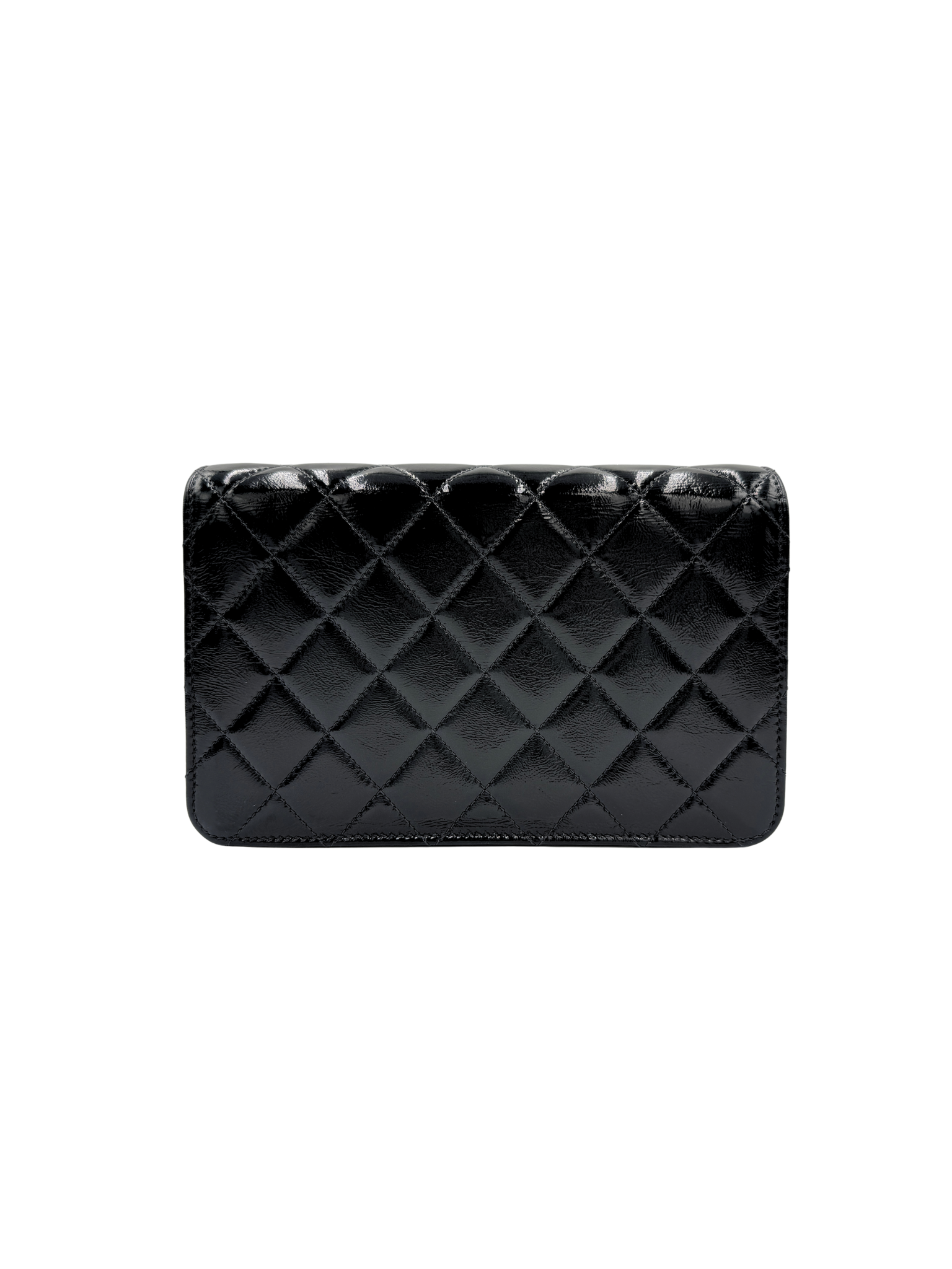 2025 Seasonal Quilted Single Flap Bag in Shiny Glazed Black Calfskin Leather