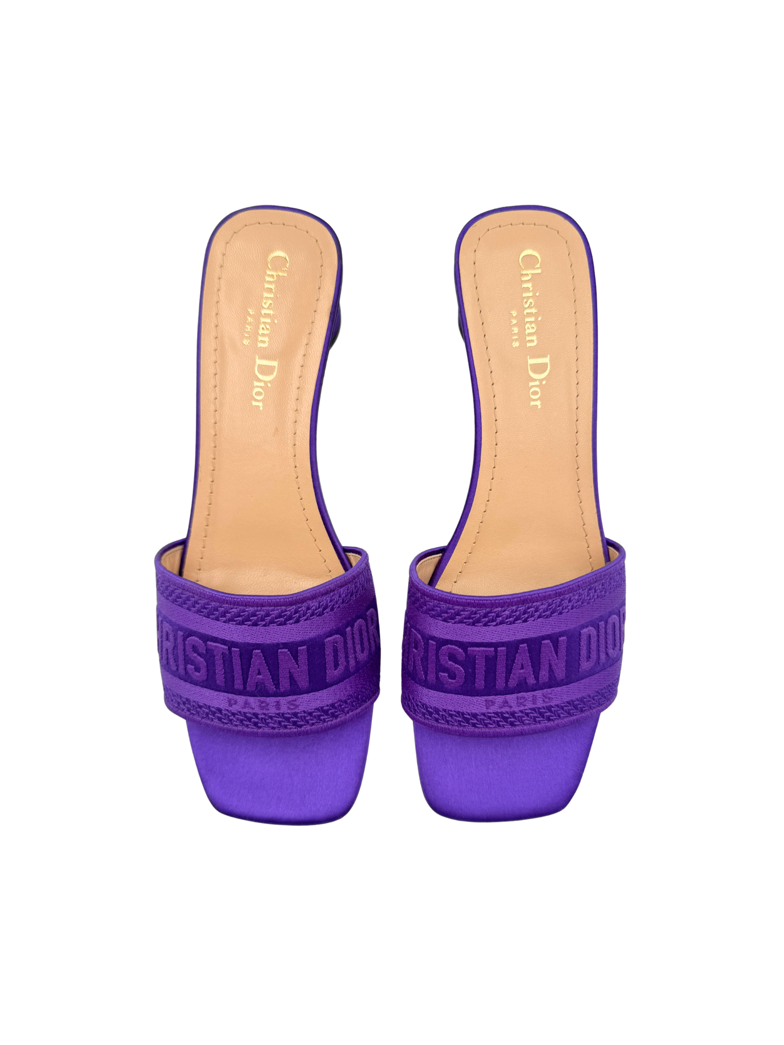 Size 38 Dway Logo Mule Sandals in Purple Satin