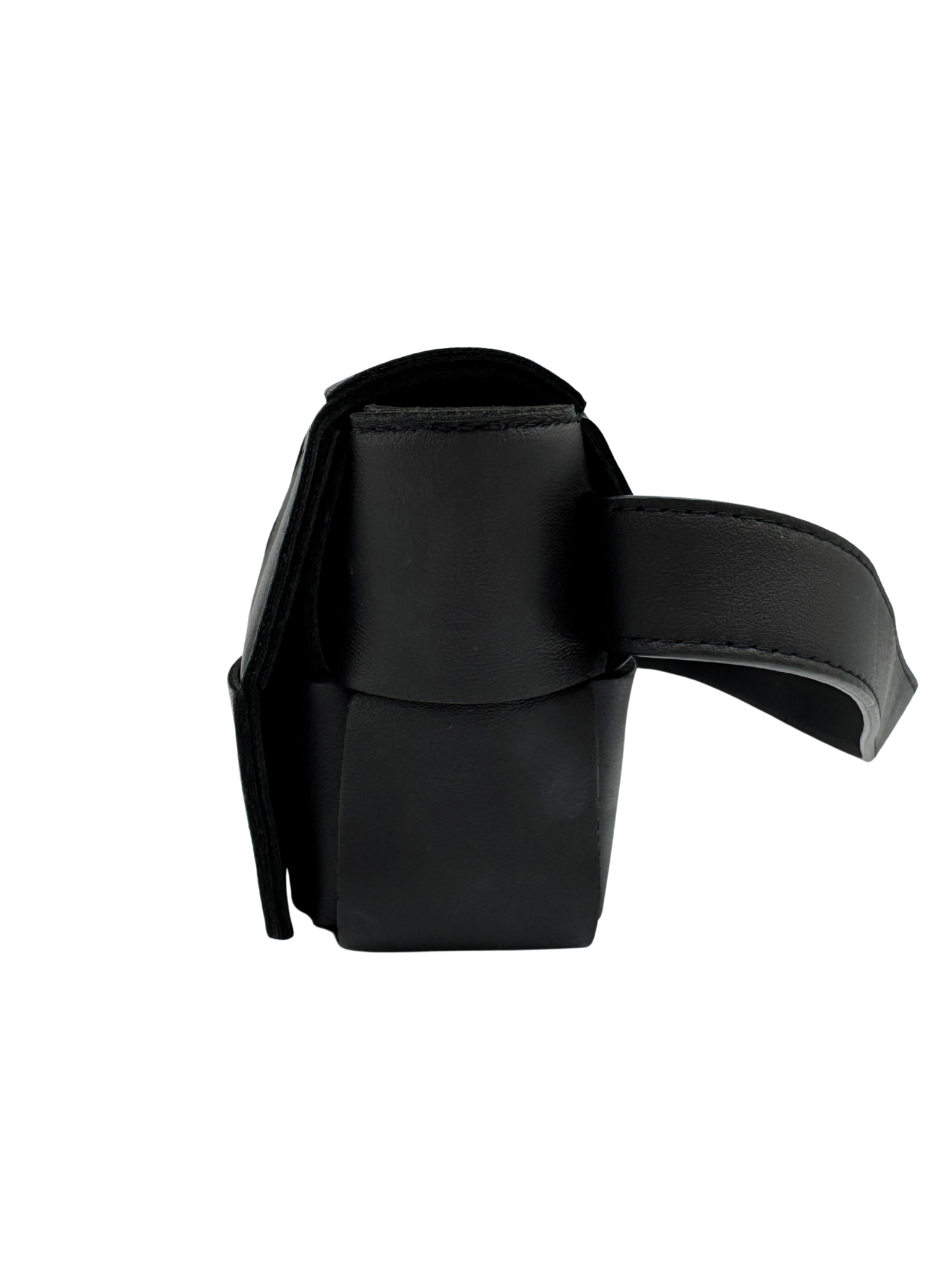 Cassette Belt Bag / Bum Bag in Black Maxi Intrecciato Woven Leather