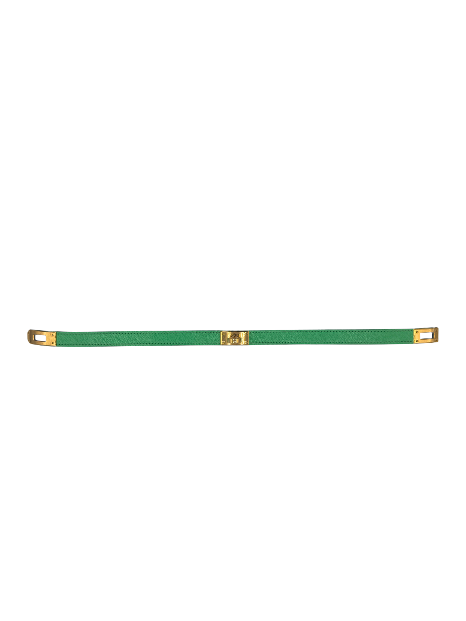 Size T2 Kelly Double Tour Bracelet in Vert Comics Chevre Chamkila Goatskin Leather