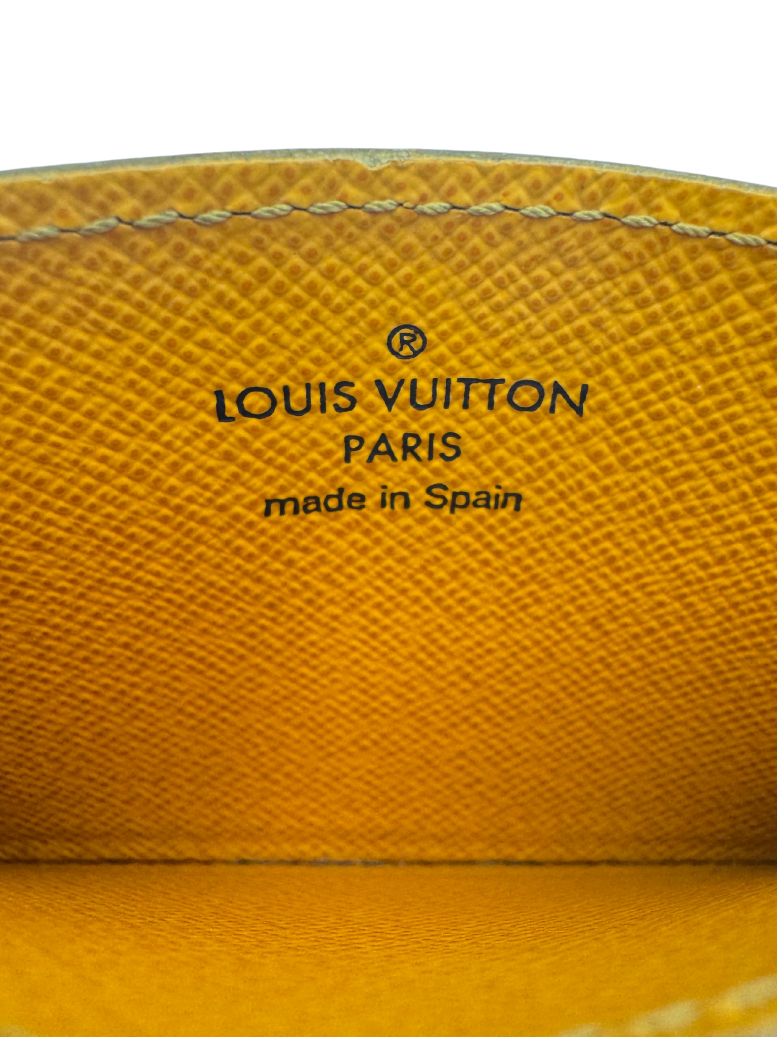 Classic LV Monogram Card Holder Wallet in Coated Canvas with Yellow Accent Leather