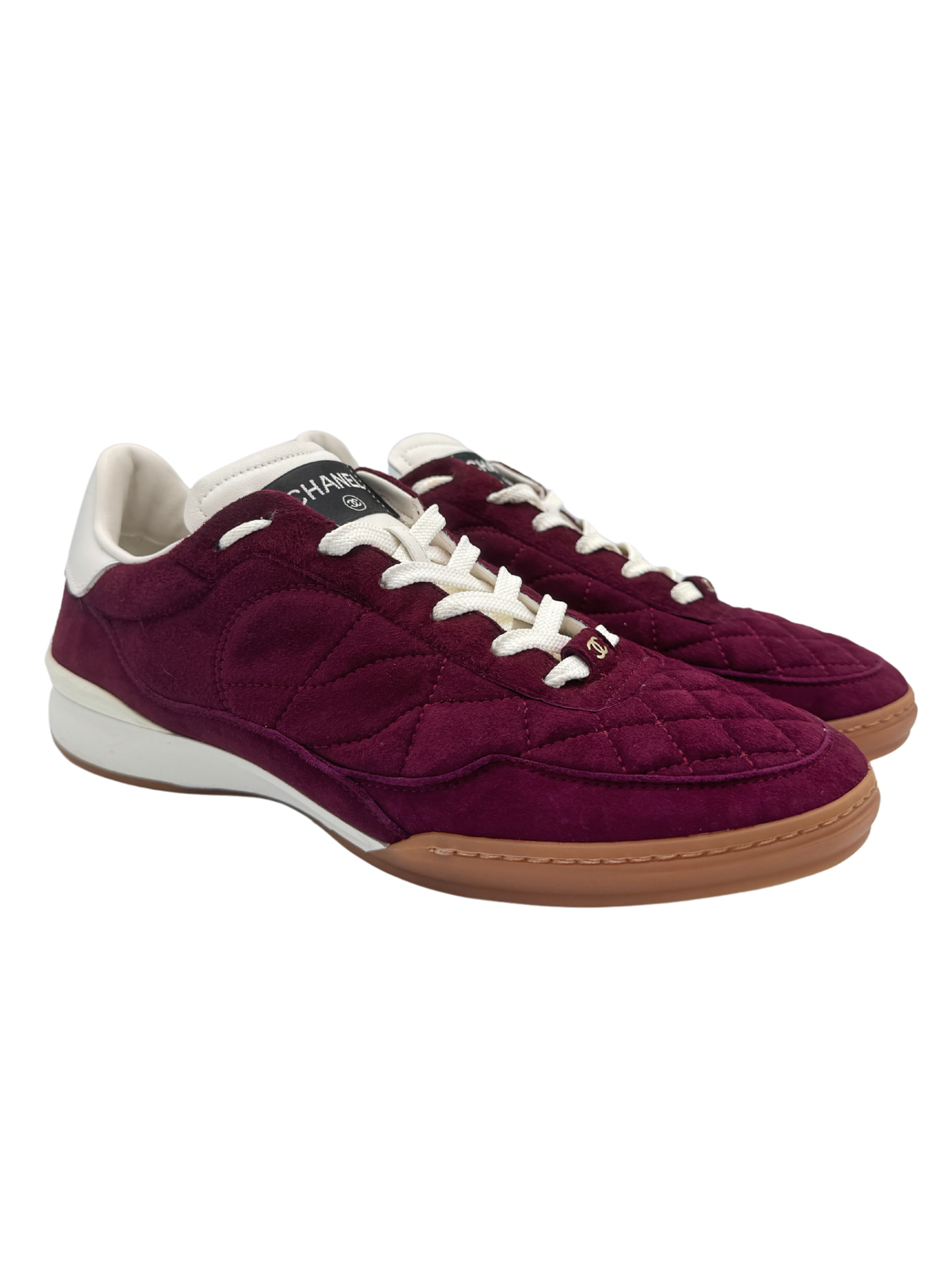 Size 40 Low Top CC Sneakers in Burgundy Suede