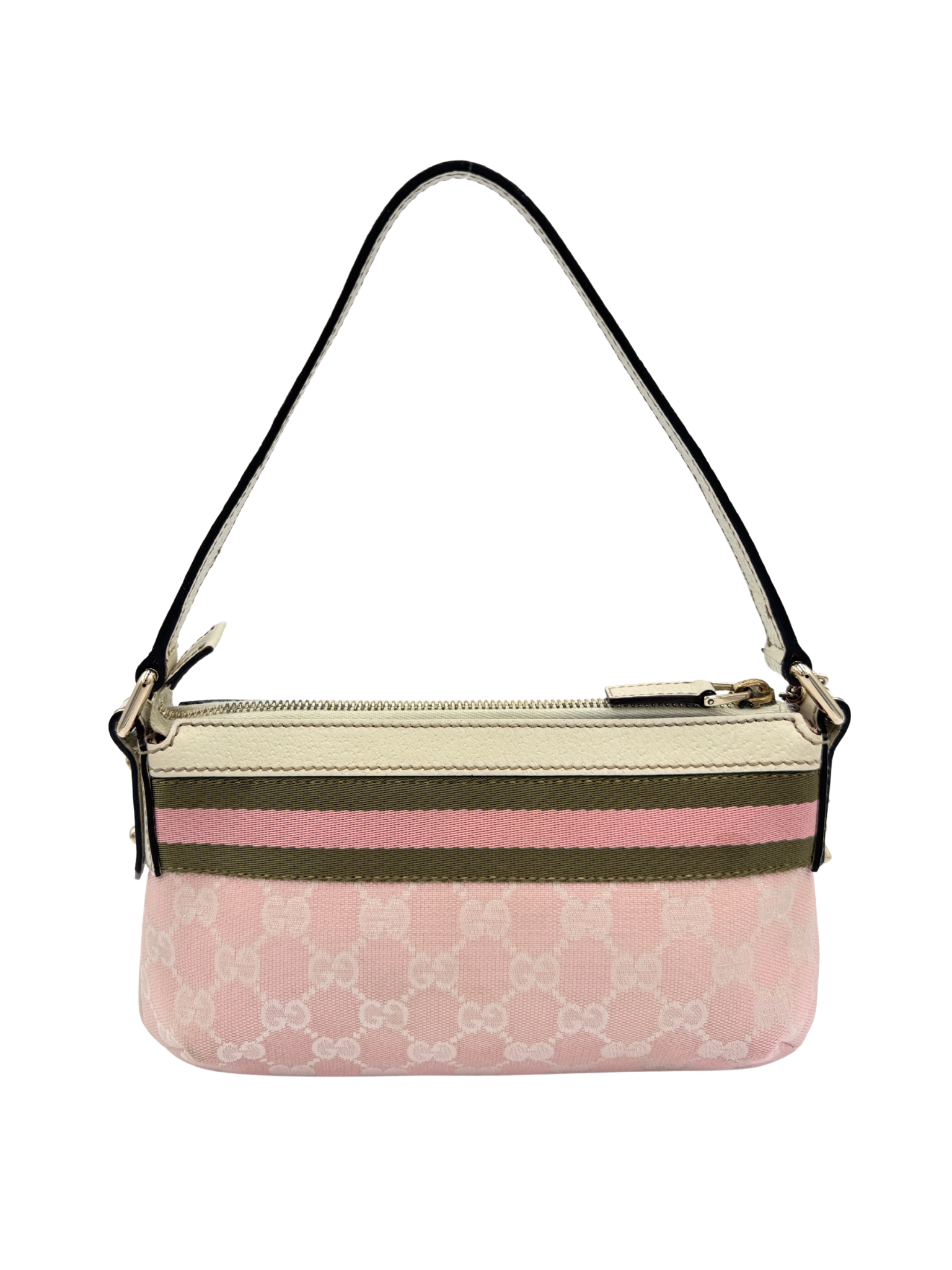 Pochette Shoulder Bag with Charms in Pink Monogram GG Logo Canvas