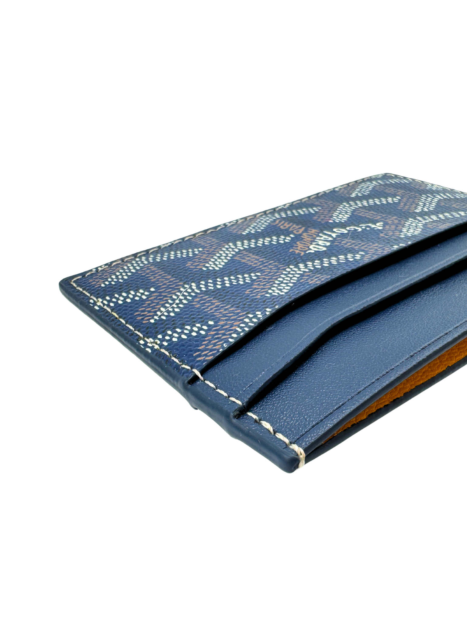 Saint Sulpice Card Holder Wallet in Navy Blue Goyardine & Leather