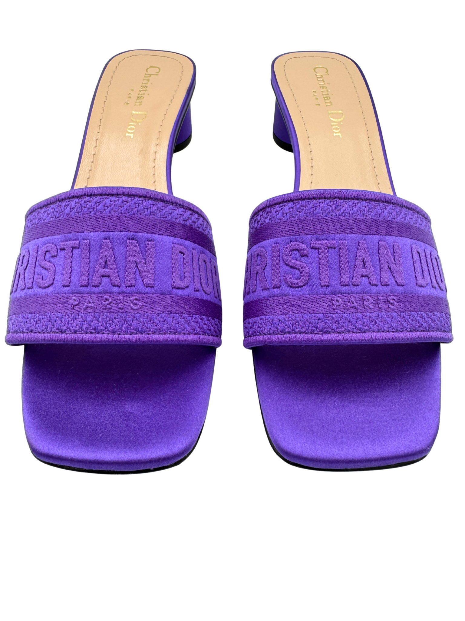 Size 38 Dway Logo Mule Sandals in Purple Satin