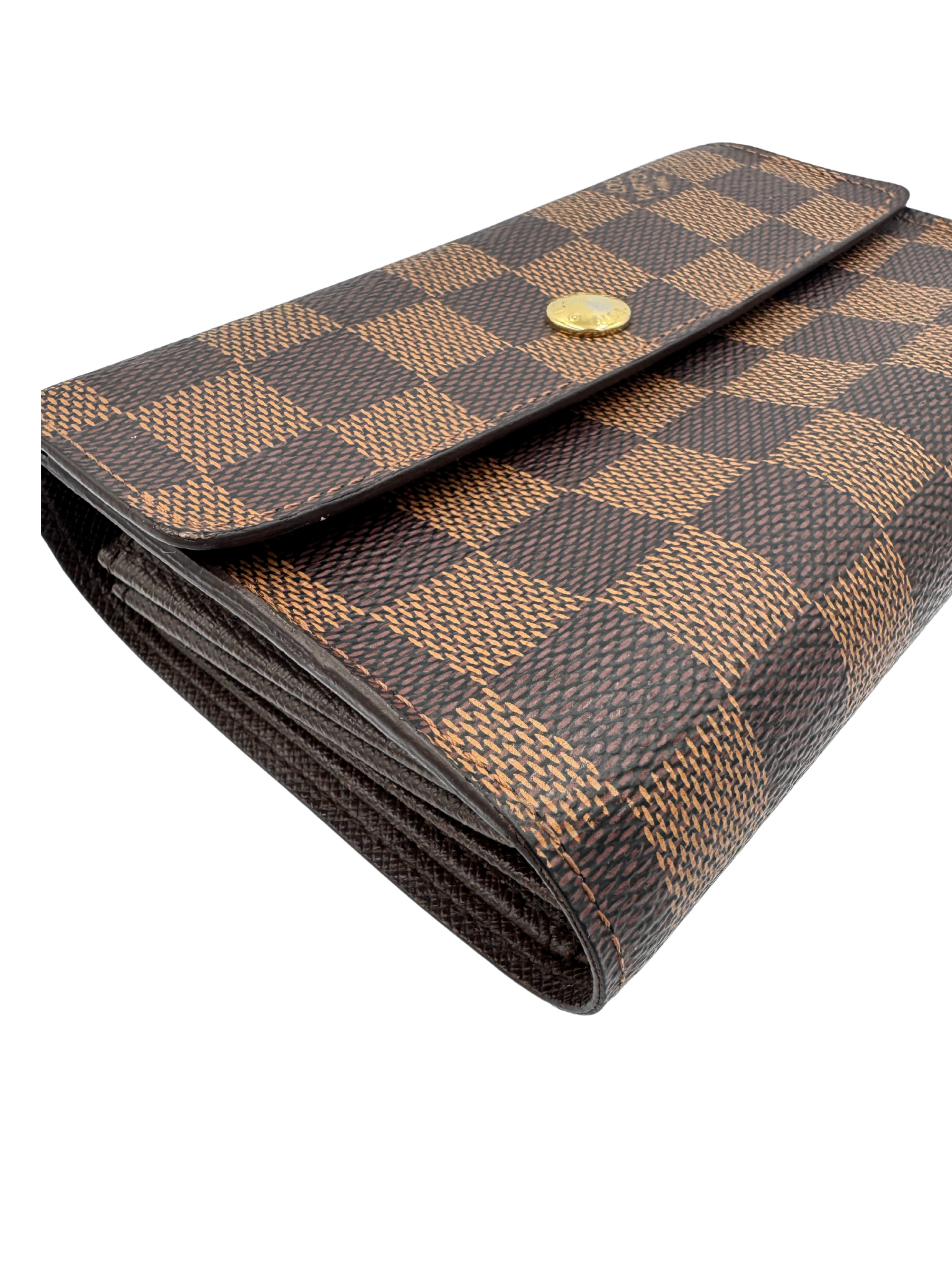 Vintage LV Porte-Tresor Etui Papier Tri-Fold Wallet in Damier Ebene Coated Canvas