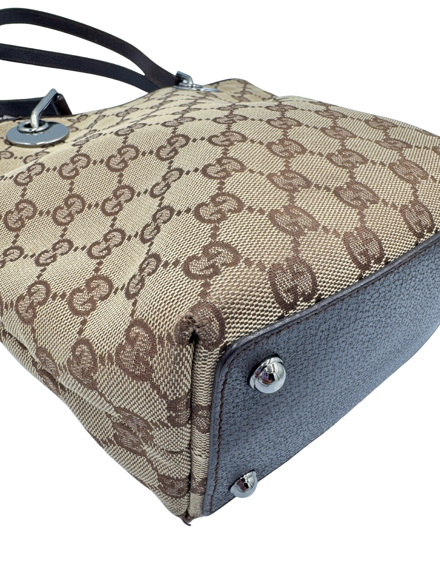 GG Small Eclipse Tote Bag in Brown & Tan GG Supreme Canvas