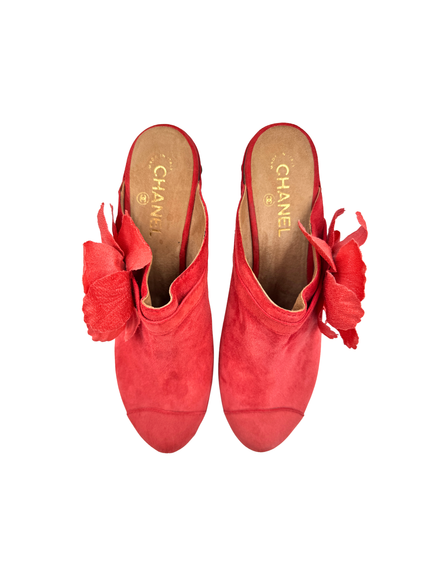 Size 41 2010 Karl Lagerfeld Era Poppy Platform Clogs in Red Suede