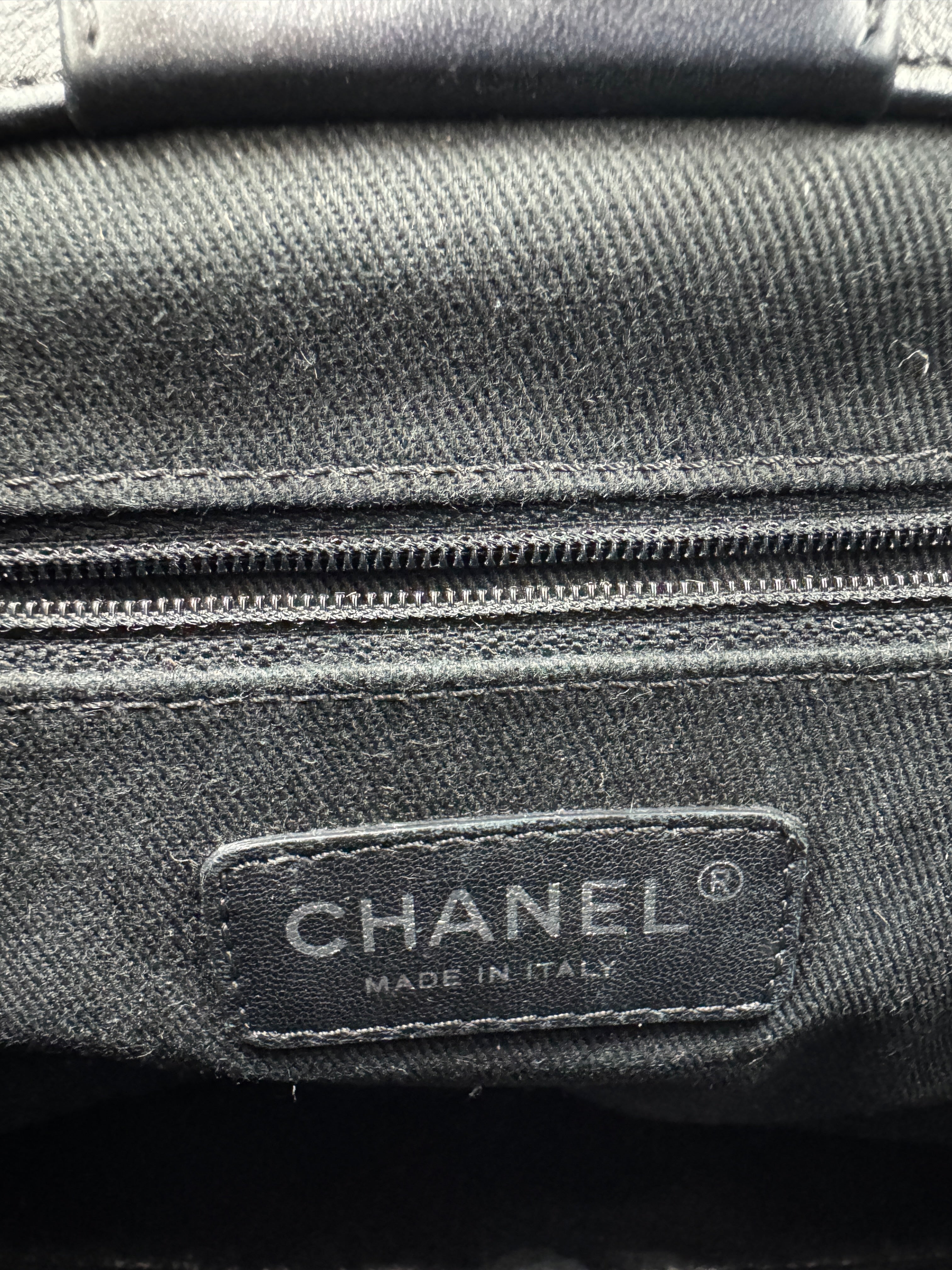 Medium Accordion Top Handle CC Bucket Bag in Black Caviar Leather