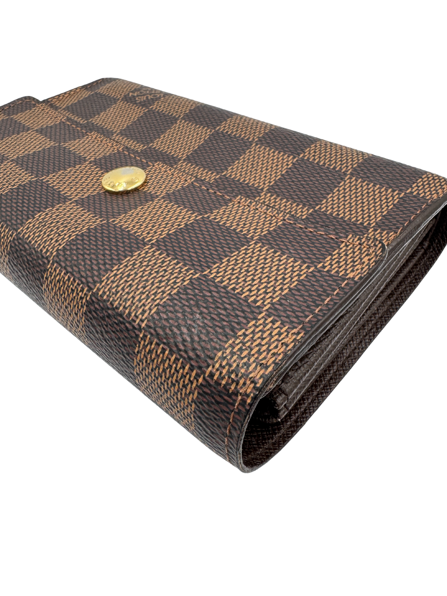 Vintage LV Porte-Tresor Etui Papier Tri-Fold Wallet in Damier Ebene Coated Canvas