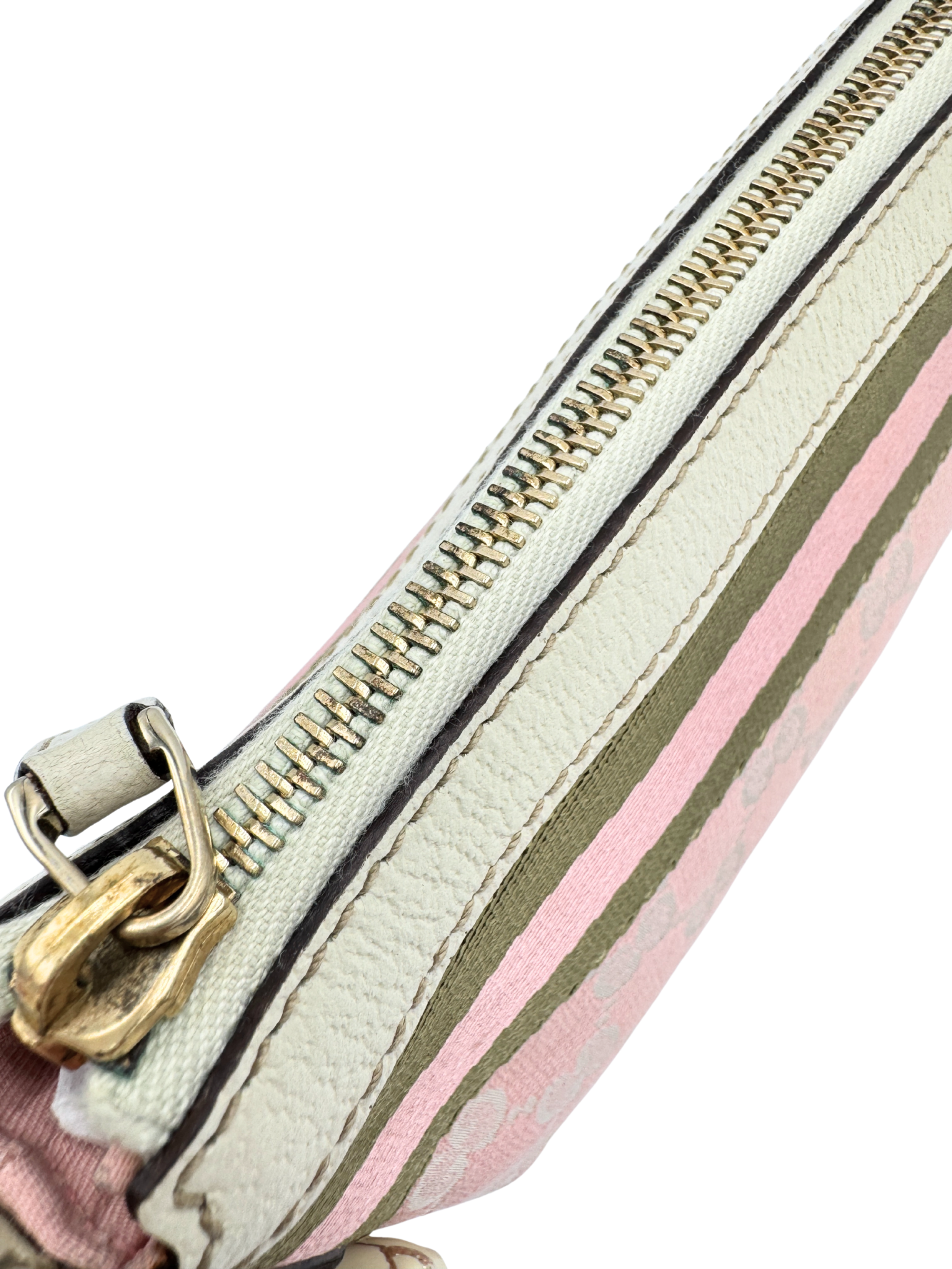 Pochette Shoulder Bag with Charms in Pink Monogram GG Logo Canvas