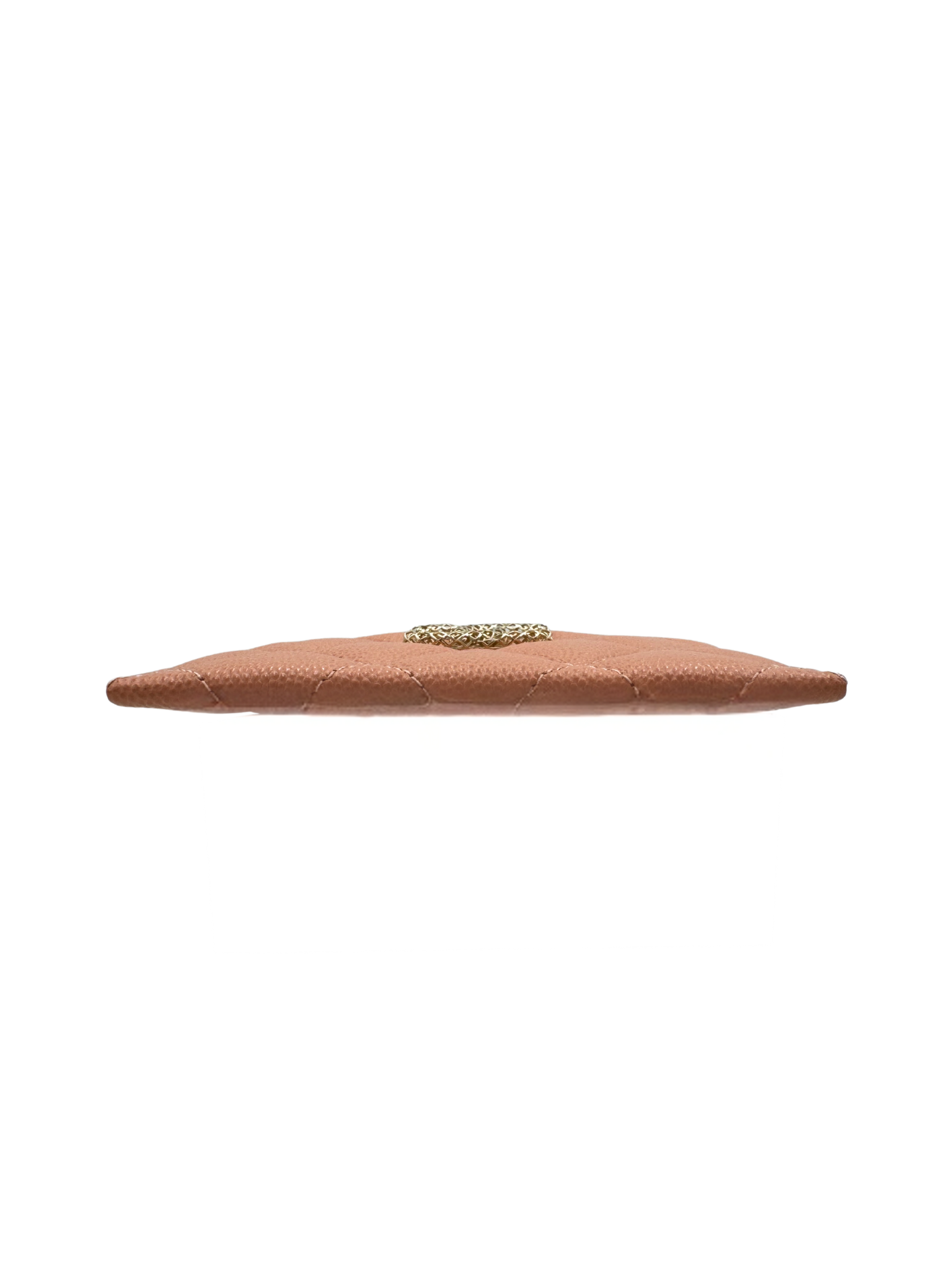 Quilted Classic CC Card Holder Wallet in Blush Nude Caviar Leather