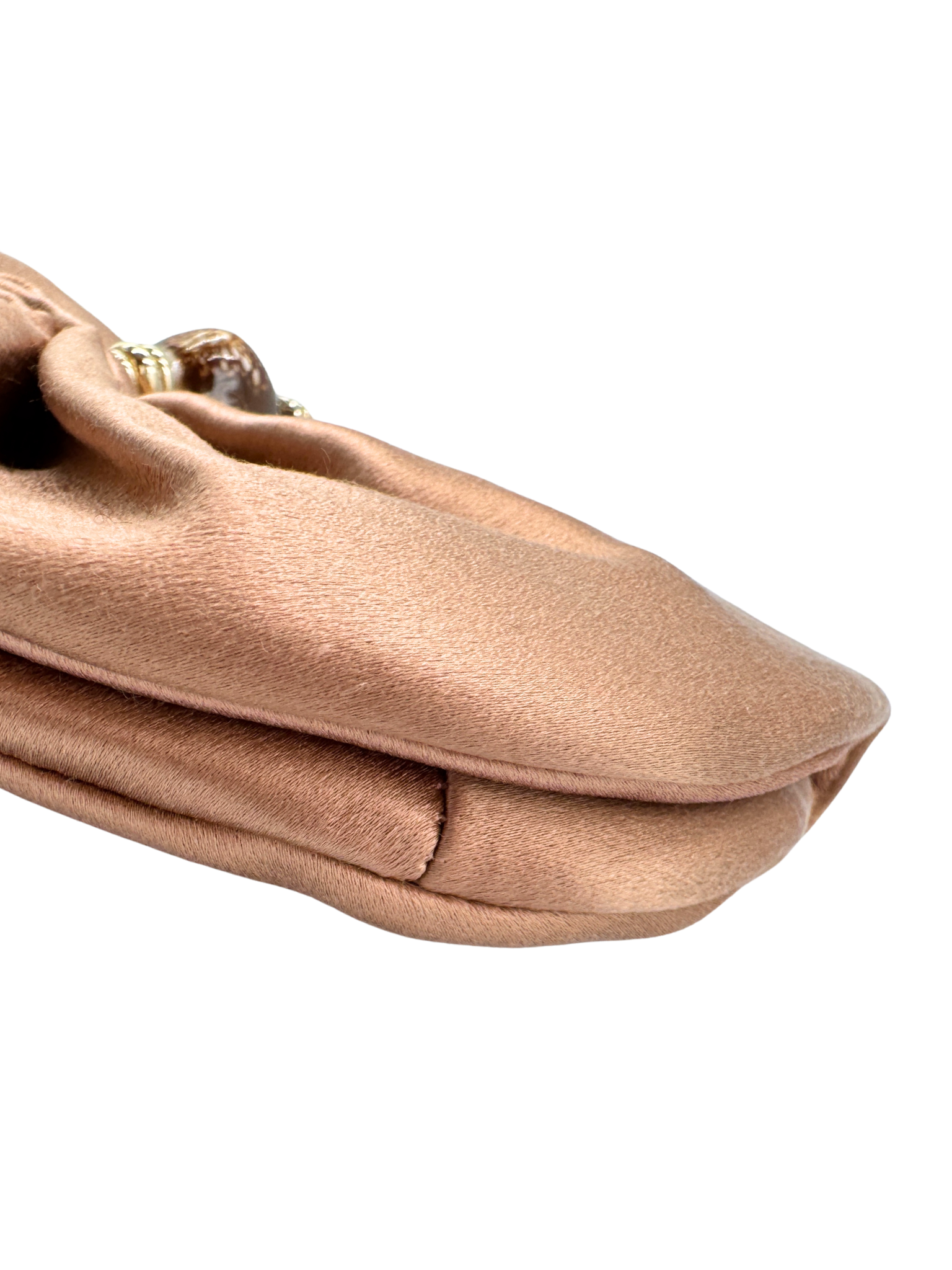Vintage Embellished Evening Clutch in Blush Nude Satin