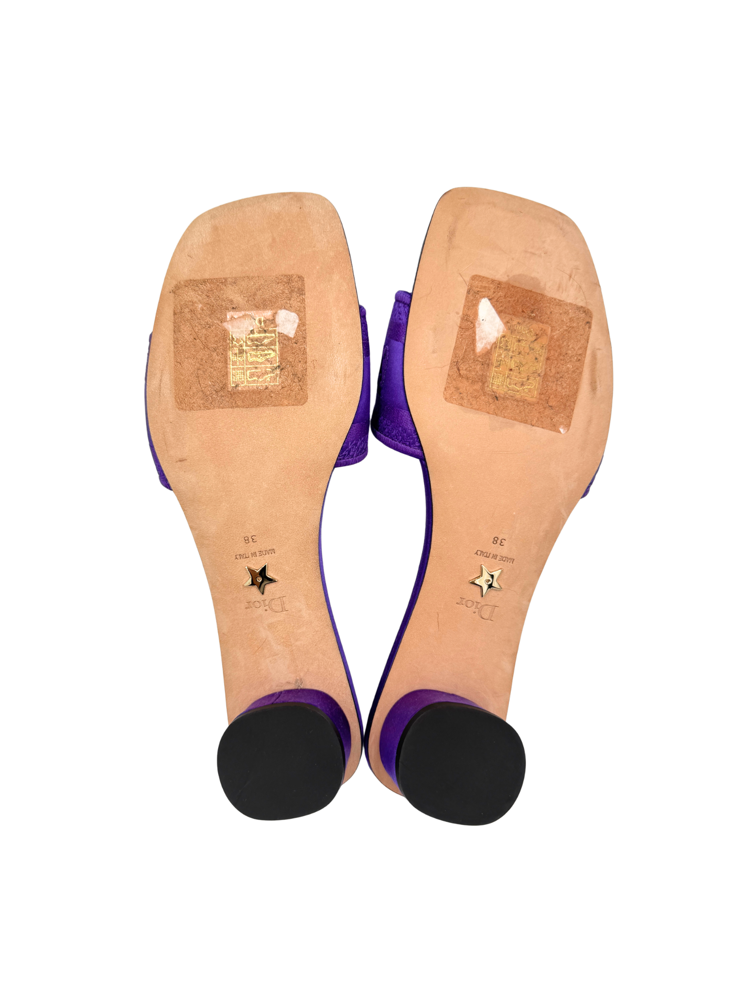 Size 38 Dway Logo Mule Sandals in Purple Satin