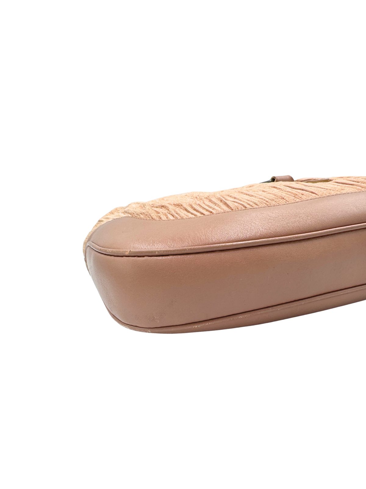 Vintage 1999 Tom Ford Era Ruched Jackie Shoulder Bag in Blush Pink Silk
