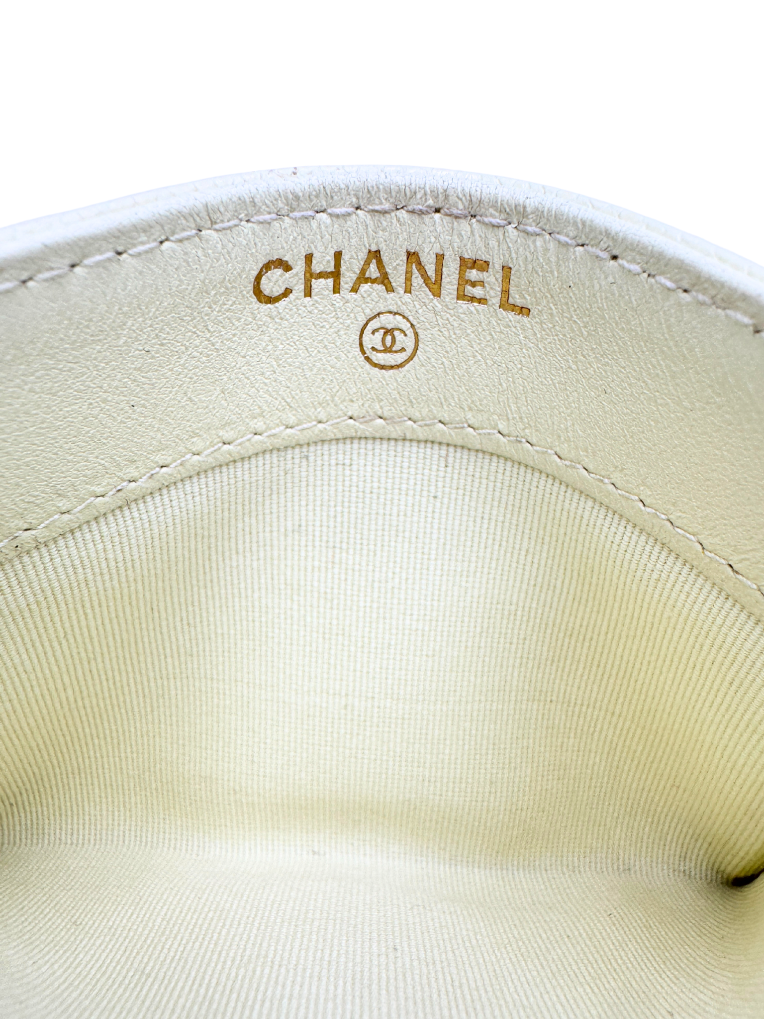 Quilted Classic CC Card Holder Wallet in Light Yellow Caviar Leather