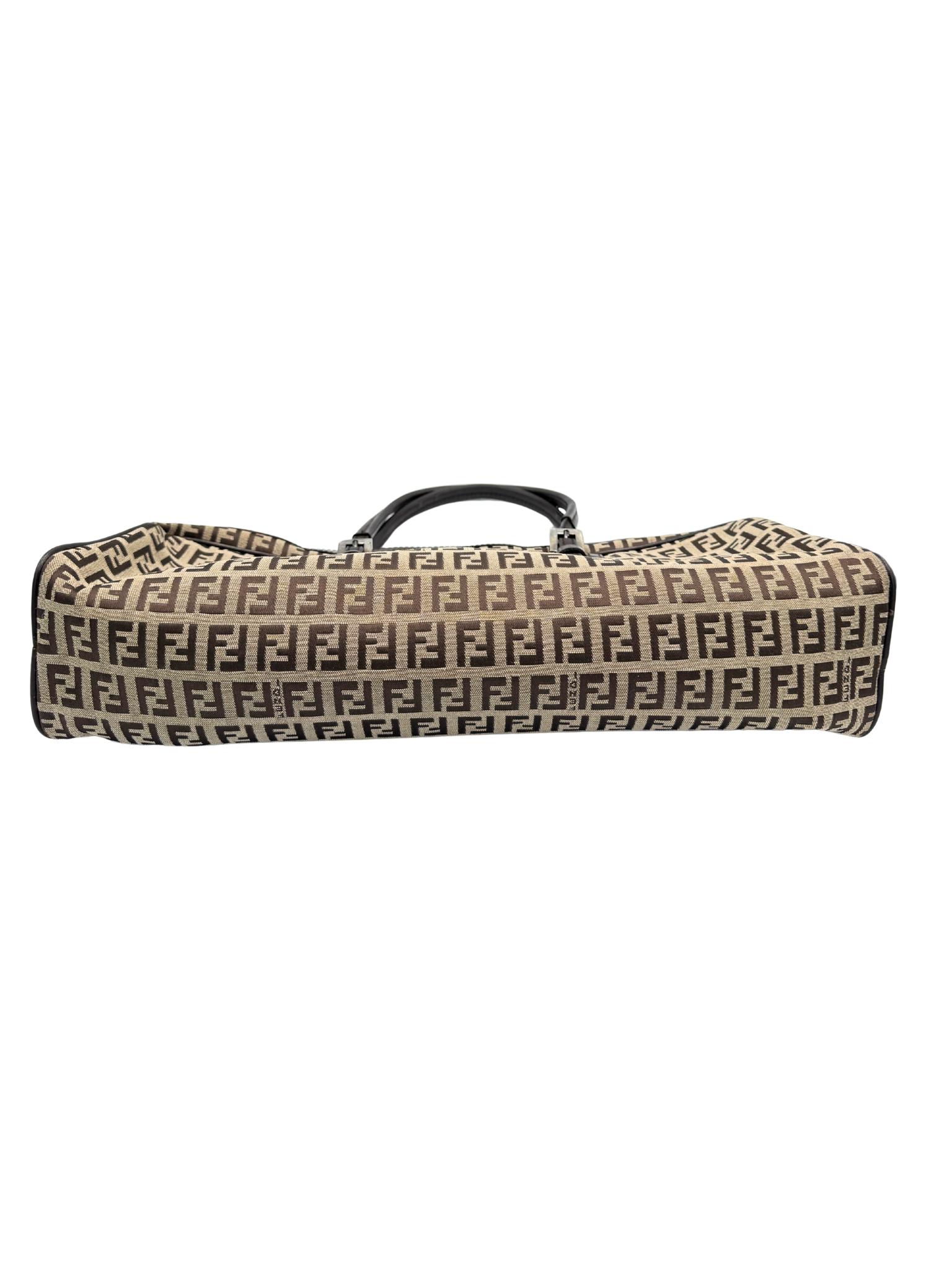 Vintage FF Zucchino Bauletto Shoulder Bag in Brown Monogram Logo Jacquard Fabric