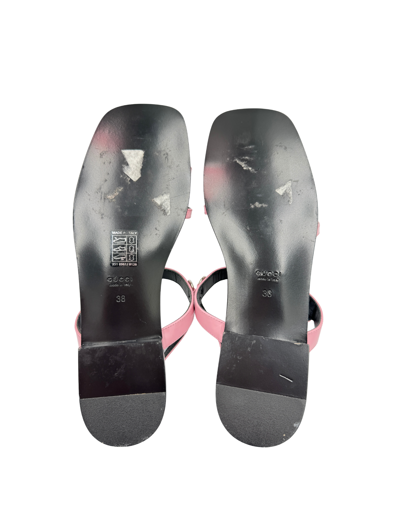 Size 38 Horsebit Flat Sandals in Pink Leather