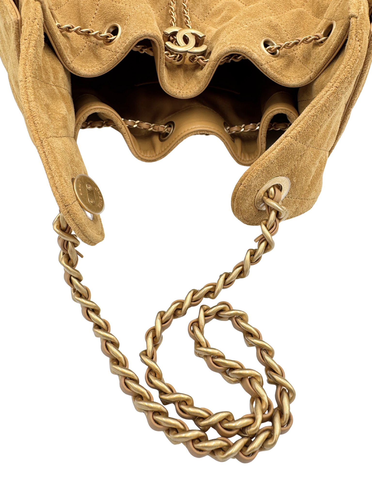 Small Chanel 25 Quilted Hobo Bag in Dark Beige Suede (Cruise 2025/2026 Collection)