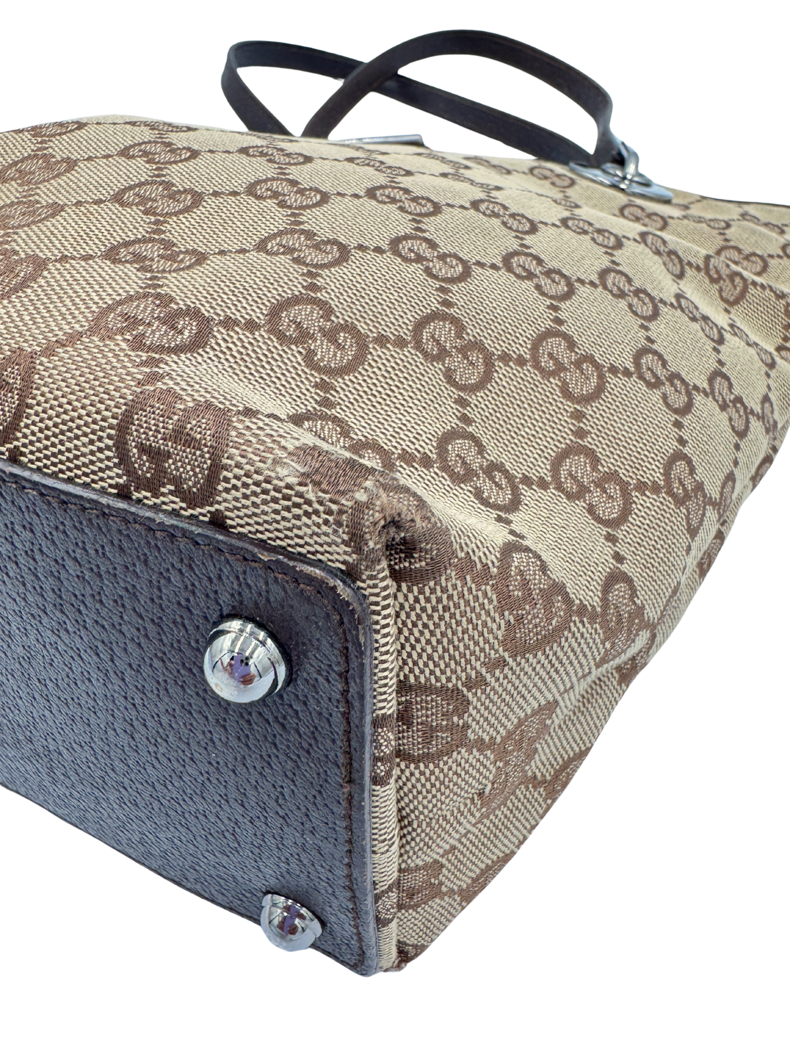 GG Small Eclipse Tote Bag in Brown & Tan GG Supreme Canvas