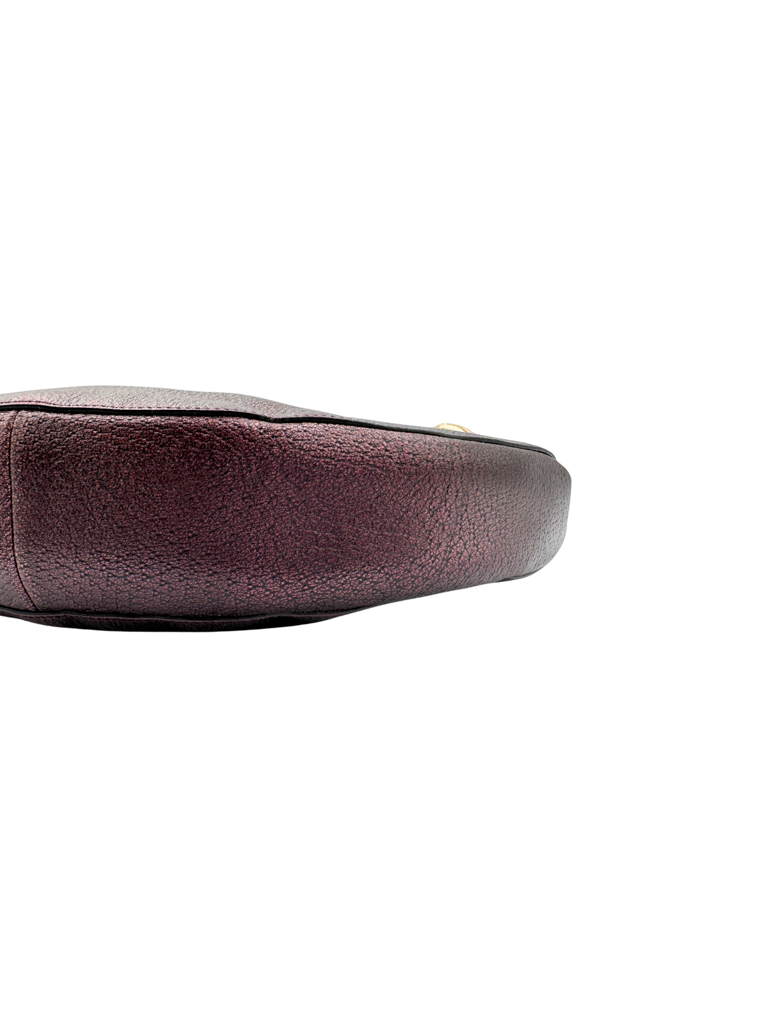 Vintage Tom Ford Era GG Logo Hobo Shoulder Bag in Plum Grained Leather